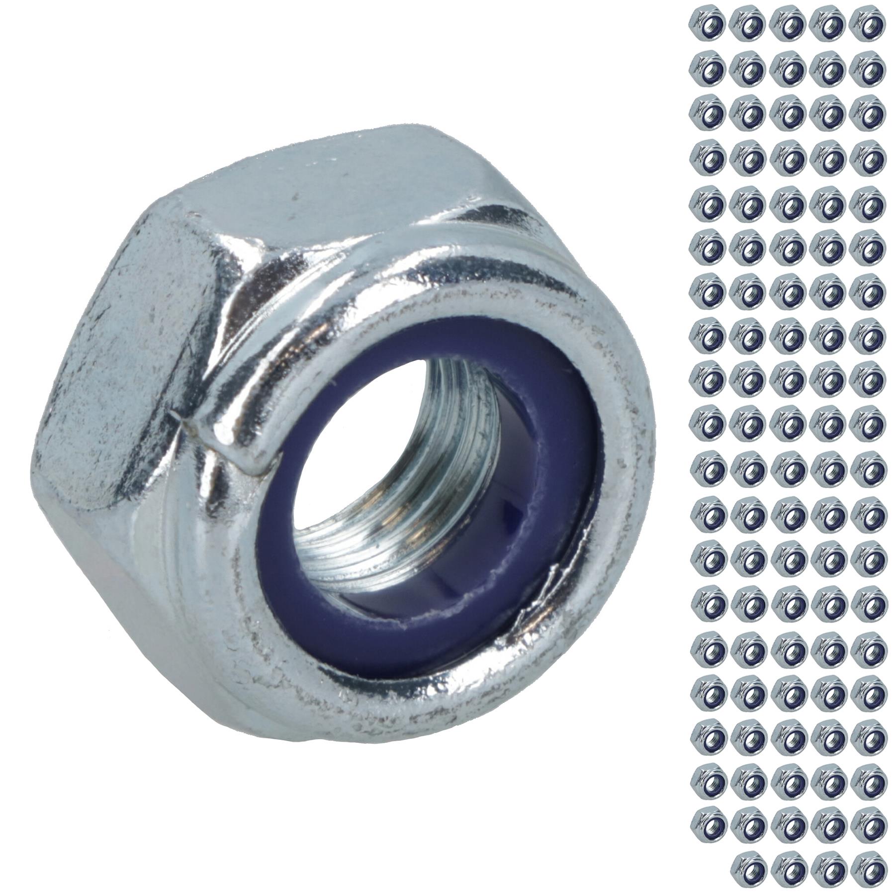 Sujetador de tuercas Nyloc M8 x 1,25 mm tuercas métricas hexagonales grado 8 galvanizado - Imagen 30 de 36
