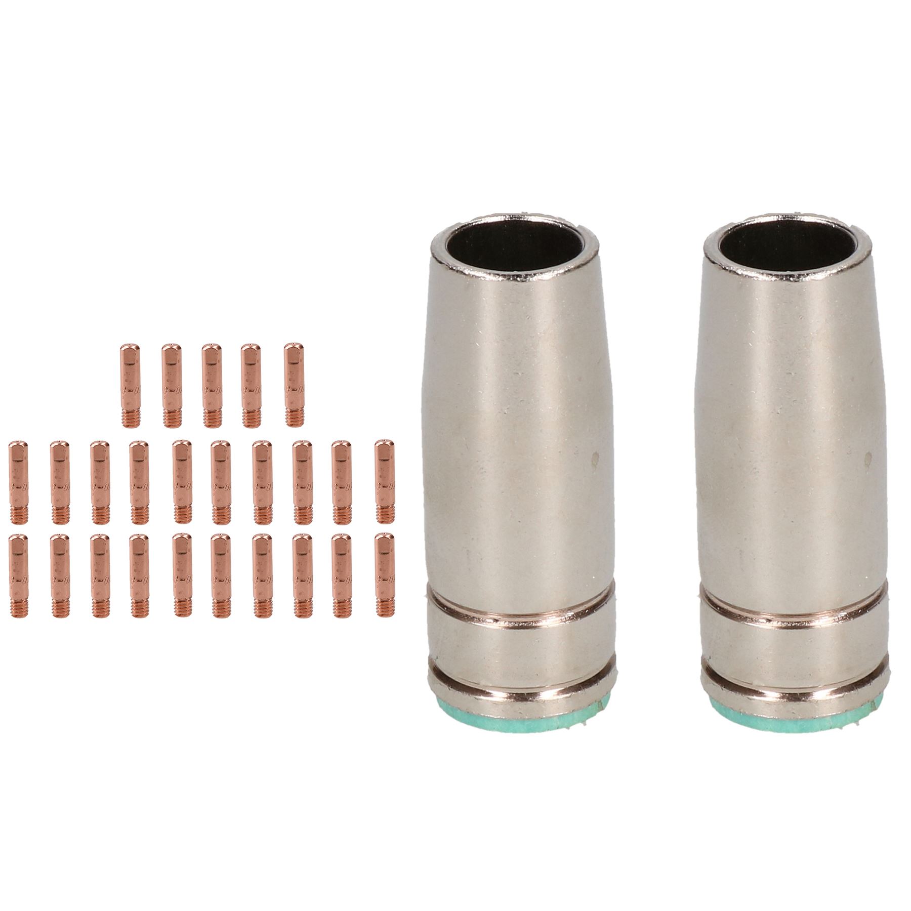 2 Shroud & 25 X 1.0mm Contact Tips MIG Welding Binzel Style Euro Torch