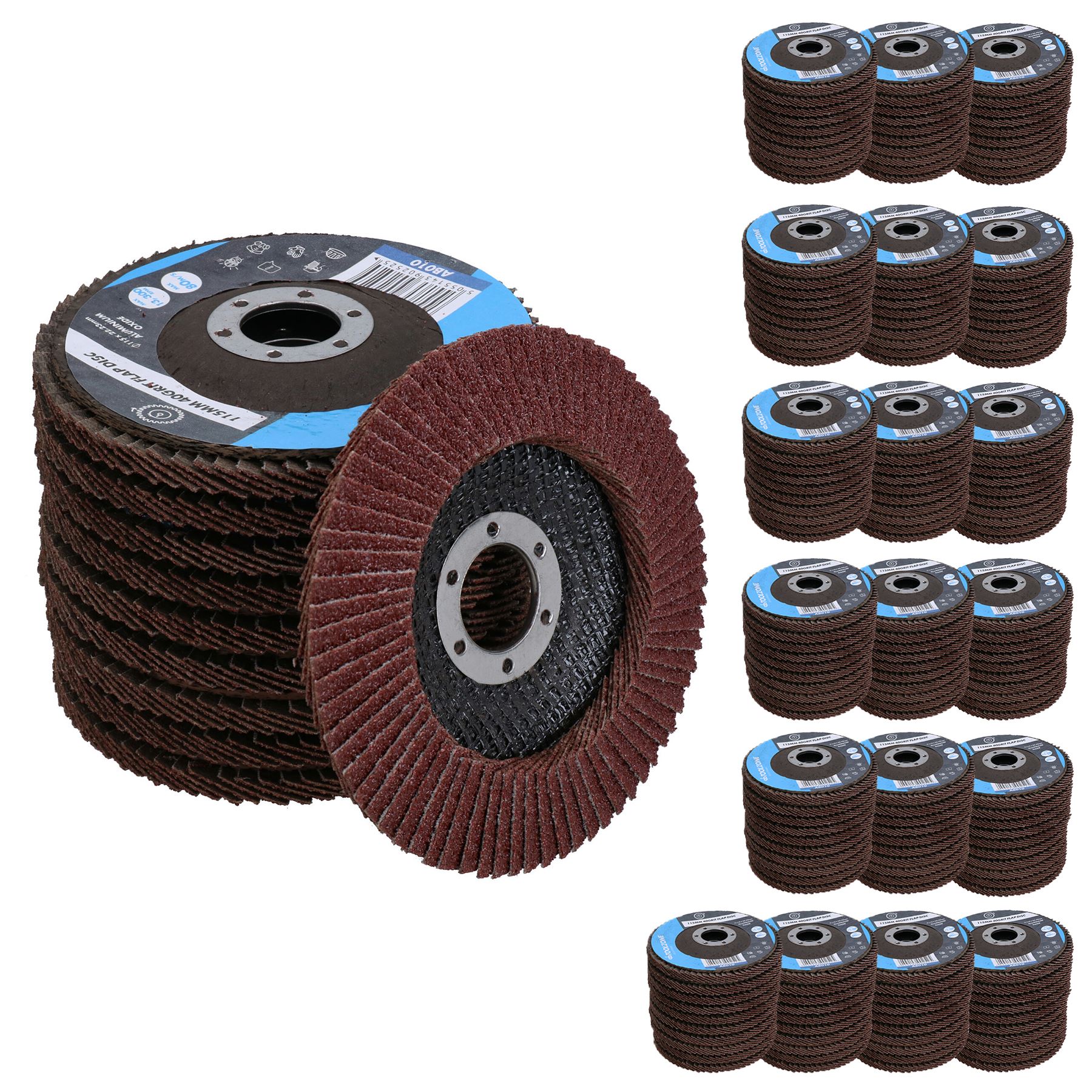 40 Grit Coarse Flap Sanding Grinding Discs For 4.5” (115mm) Angle Grinders - Picture 8 of 8