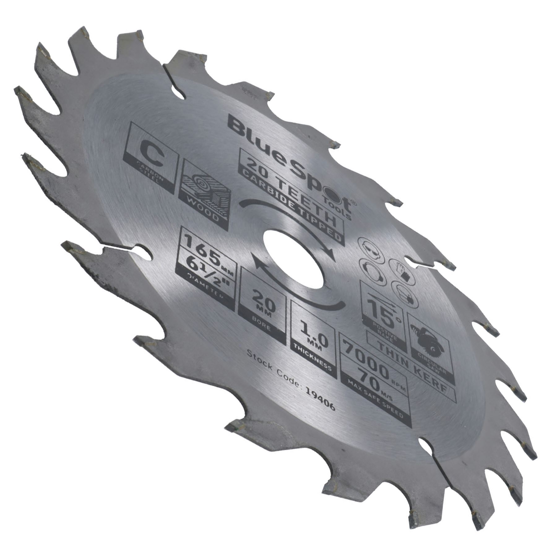 Circular Saw Blade 165mm x 20mm 20 Teeth TCT Coarse Cutting Disc Wood - Imagen 17 de 25