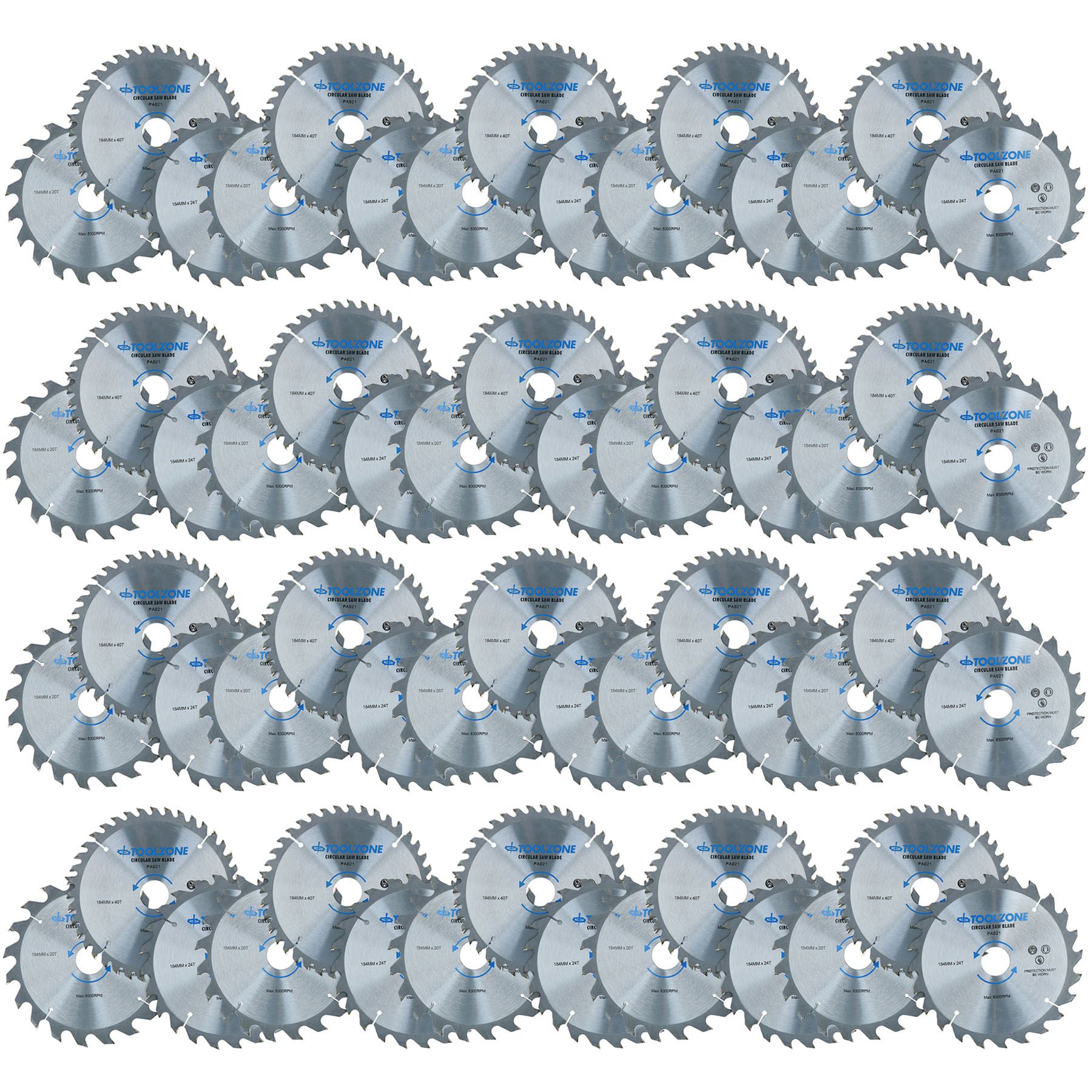 Hojas de sierra circular TCT de 184 mm gruesas - finas 20 24 40 dientes + anillos adaptadores - Imagen 10 de 10