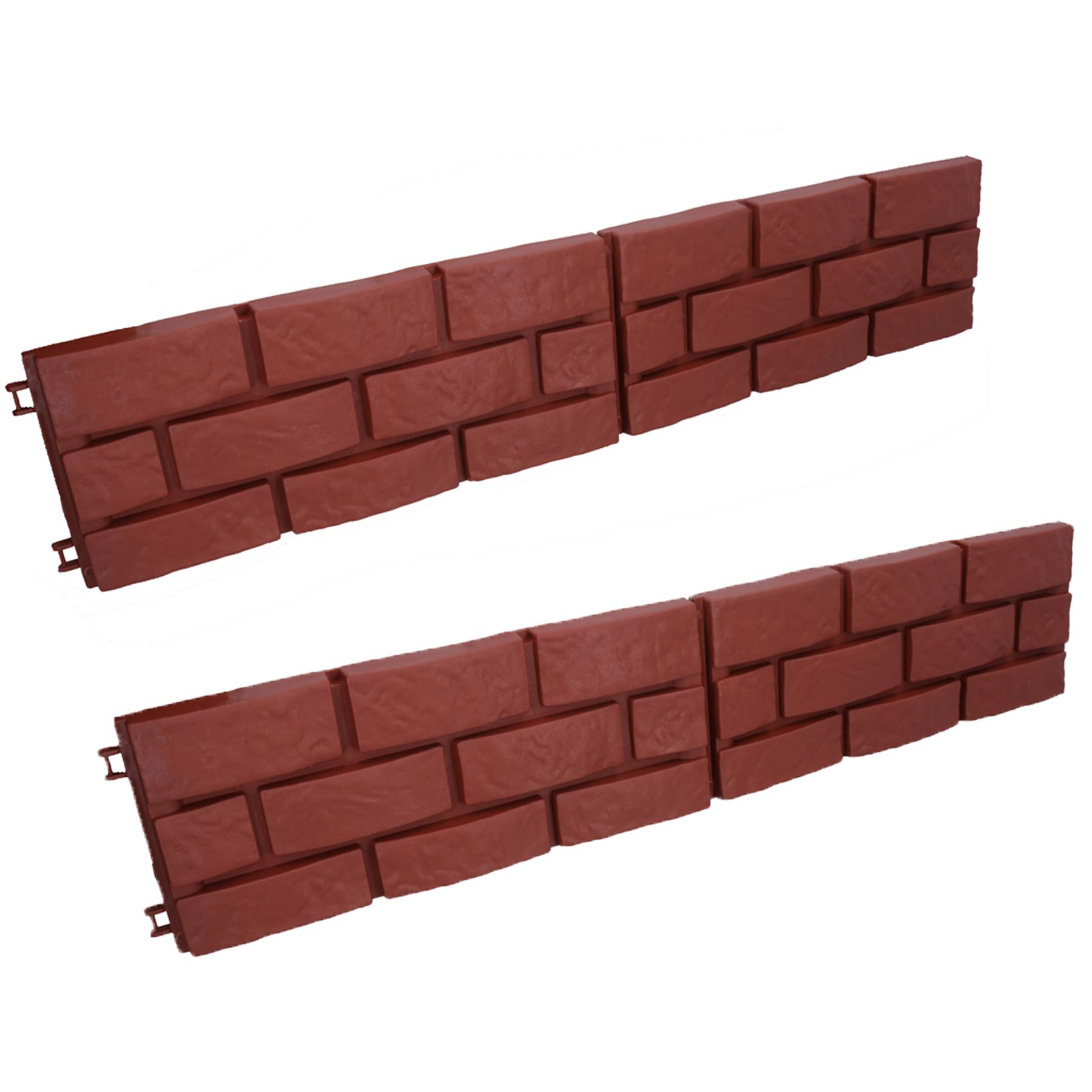 Brick Terracotta Effect Garden Lawn Edging Border Bordering Separator Plastic - Picture 17 of 31