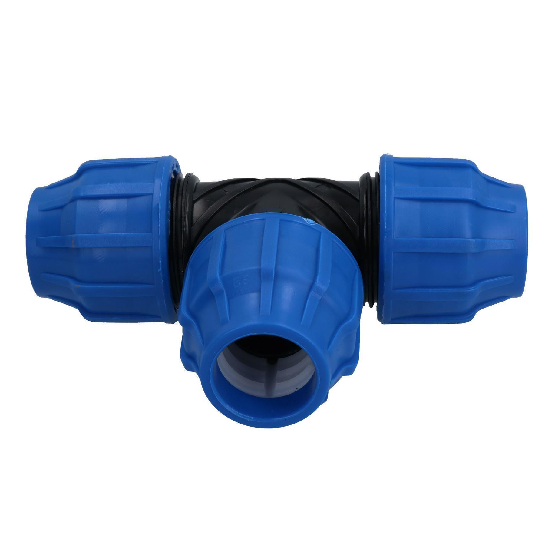 MDPE Water Pipe Connector Tee T Piece Connector Fitting 32mm x 32mm x 32mm - Picture 17 of 19