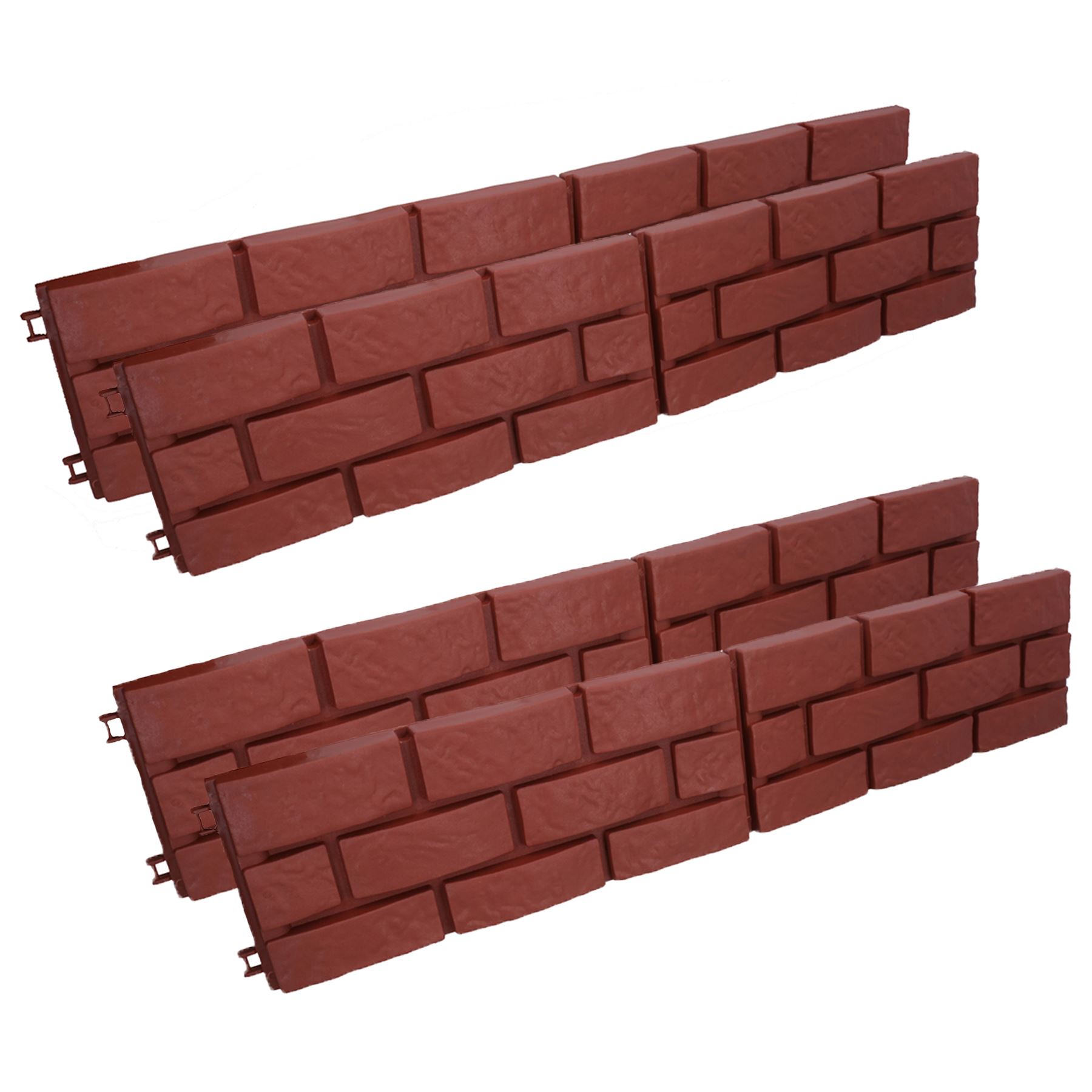 Brick Terracotta Effect Garden Lawn Edging Border Bordering Separator Plastic - Picture 8 of 31