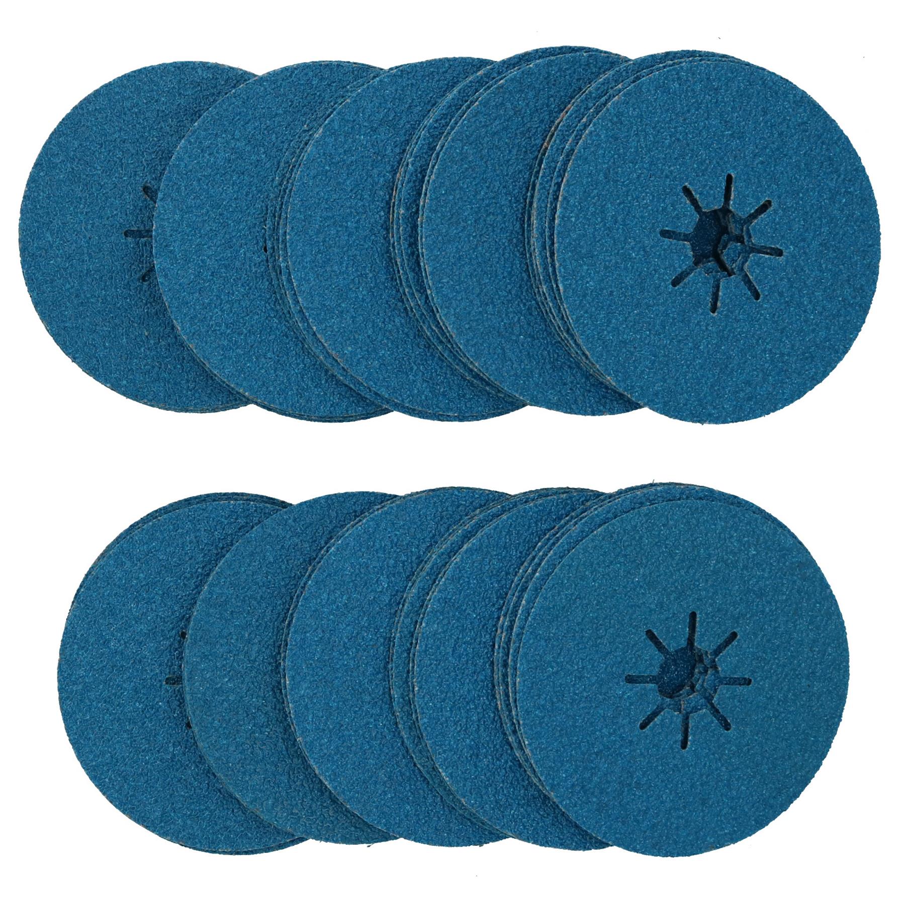 115mm 36 Grit Fibre Zirconium Oxide Abrasive Discs Sanding Grinding Removal - Picture 6 of 21