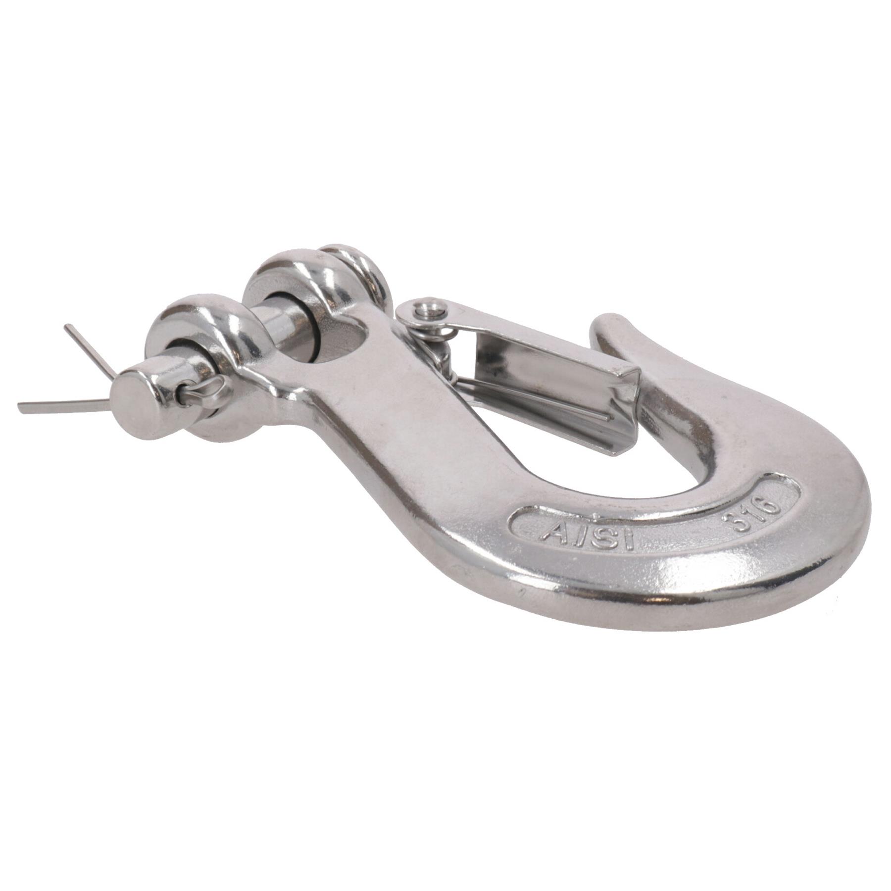 Gancho deslizante para hendidura con cierre de seguridad de acero inoxidable para elevación de cadena de 6 mm - Imagen 17 de 21