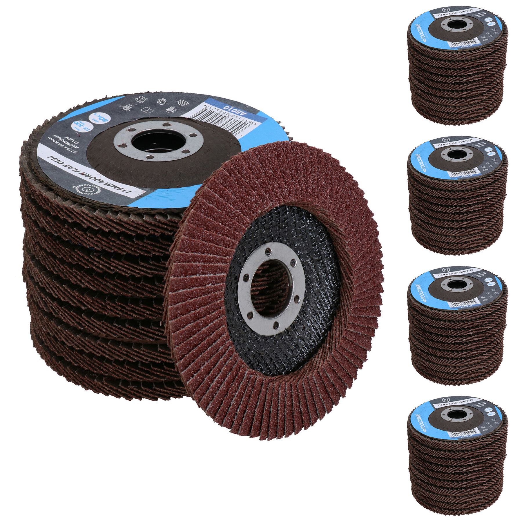 40 Grit Coarse Flap Sanding Grinding Discs For 4.5” (115mm) Angle Grinders - Picture 6 of 8