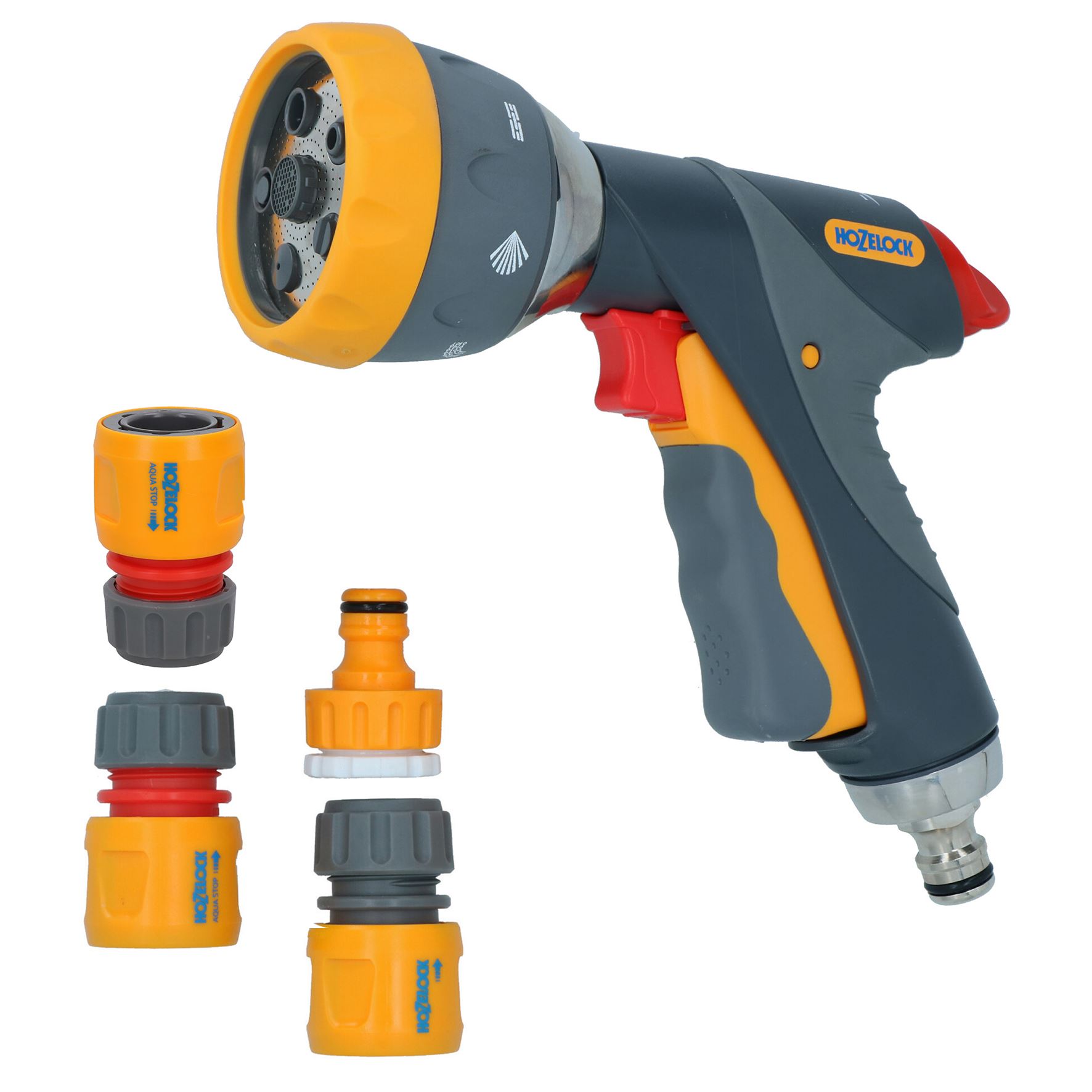 Hozelock Multi Spray Gun Pro Water Nozzle Hose Pipe 7 Function Metal Cleaning - Picture 8 of 21