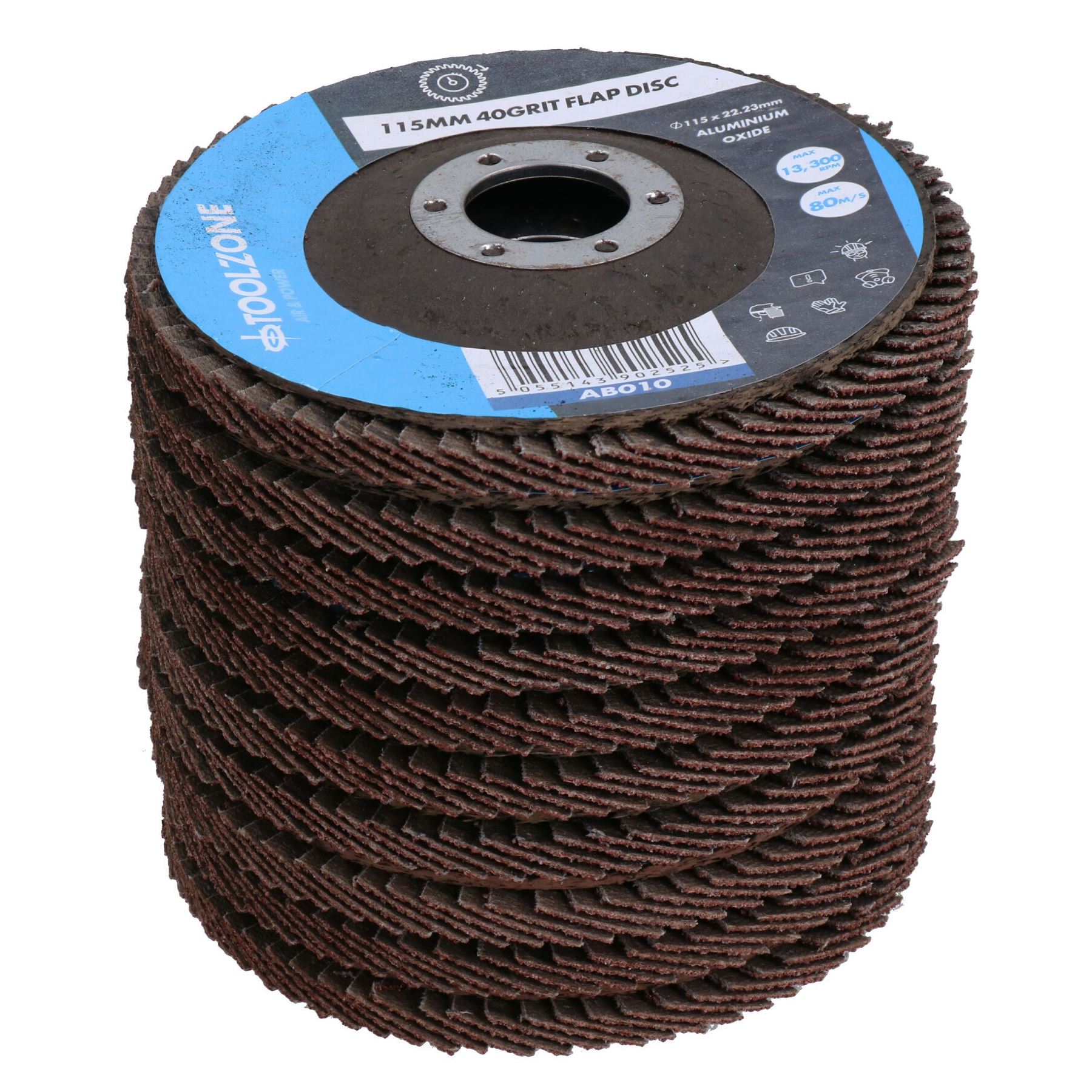 40 Grit Coarse Flap Sanding Grinding Discs For 4.5” (115mm) Angle Grinders - Picture 4 of 8