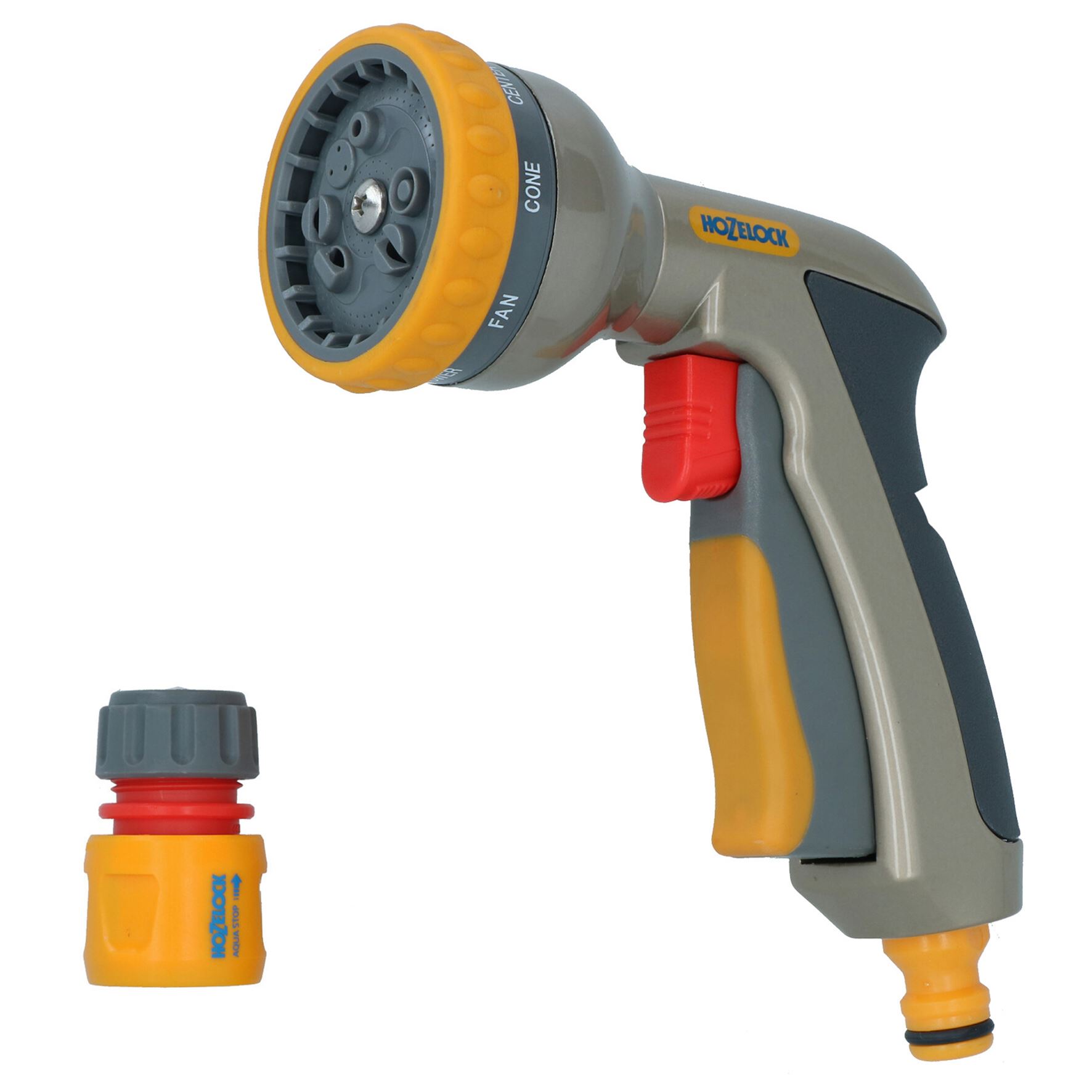 Hozelock Multi Plus Spray Gun Water Nozzle Hose Pipe 8 Function Metal Cleaning - Picture 15 of 21