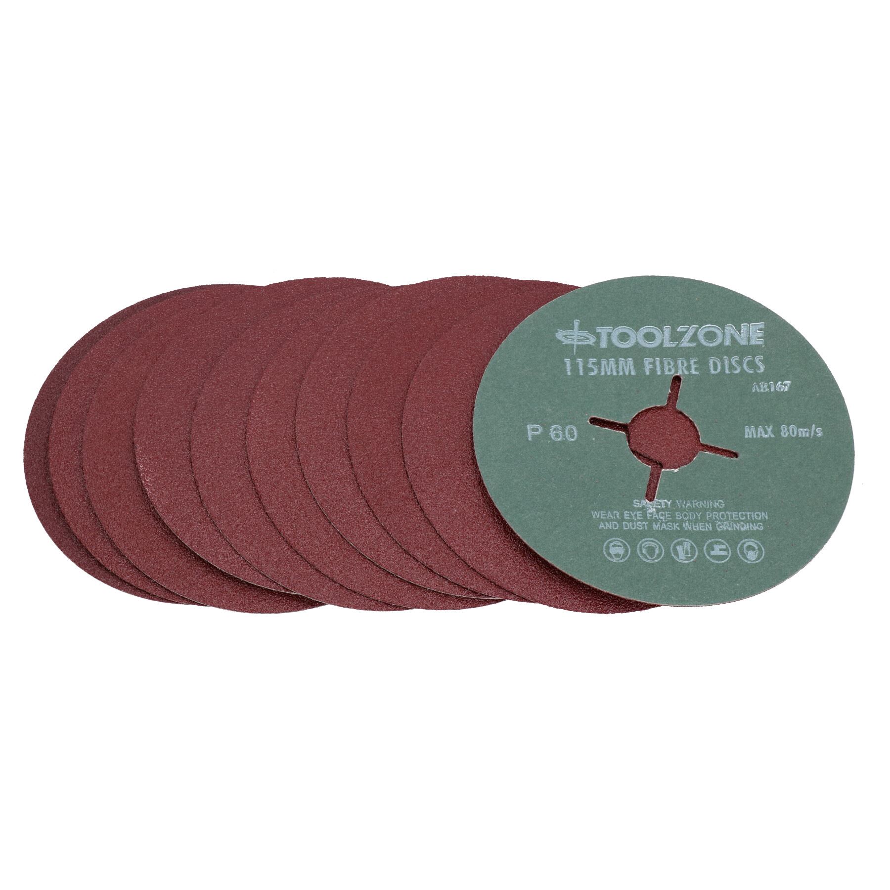 115mm Fibre Sanding Discs 60 Grit Medium Disc For 4-1/2” Backing Pad - Picture 3 of 10