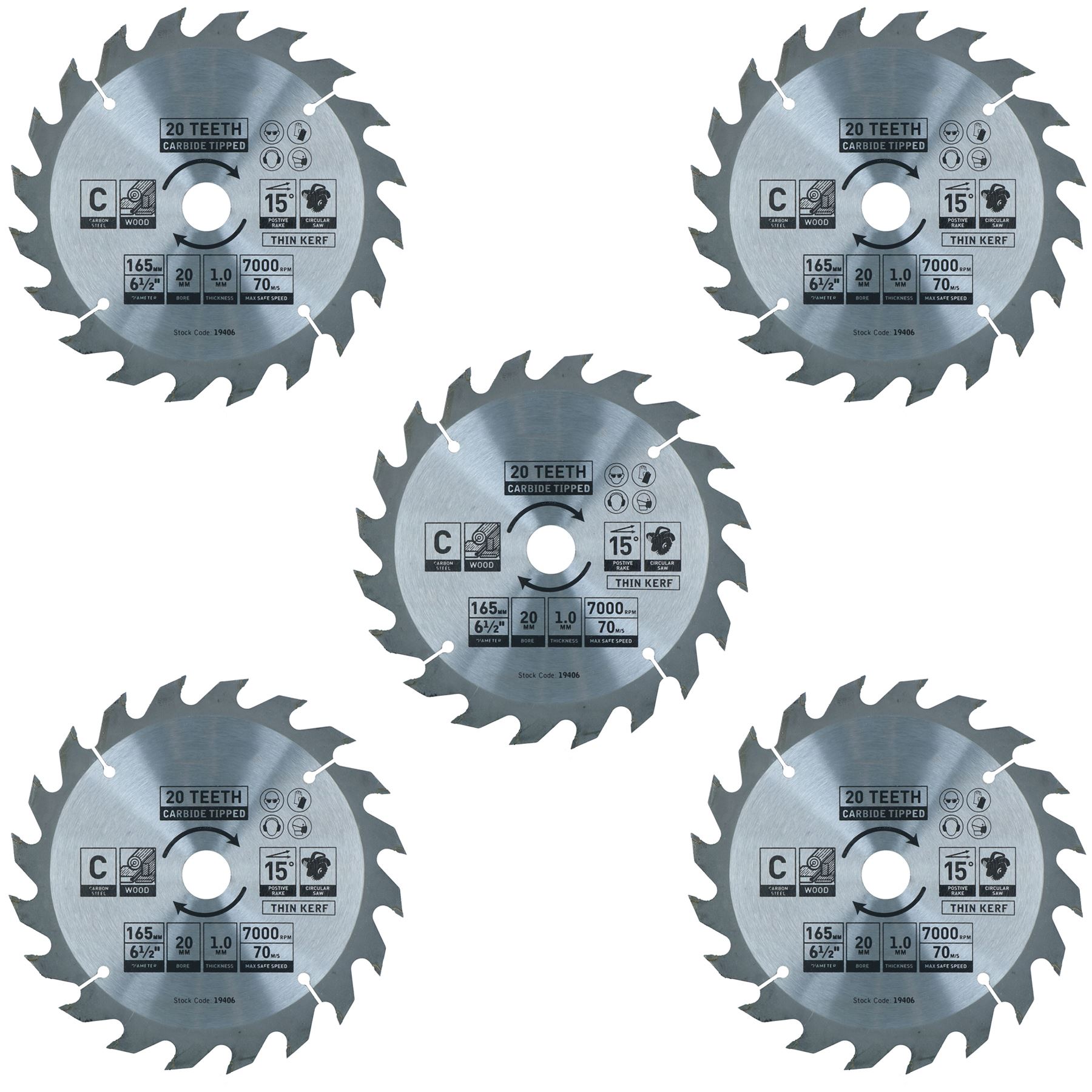 Circular Saw Blade 165mm x 20mm 20 Teeth TCT Coarse Cutting Disc Wood - Imagen 16 de 25