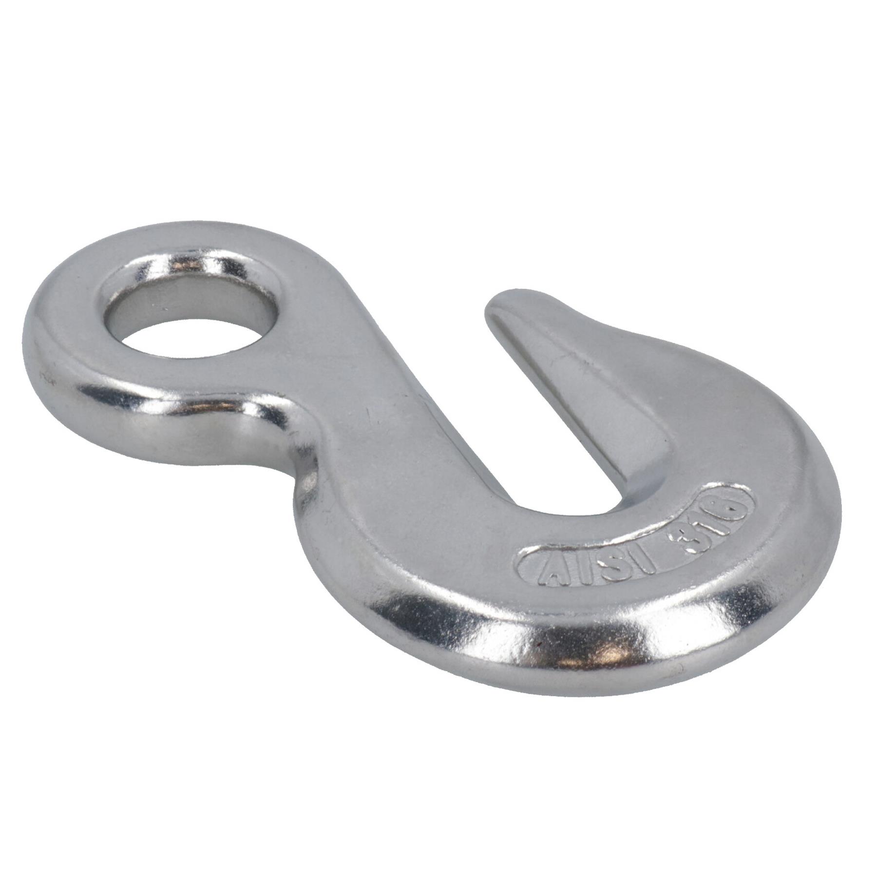 Gancho de agarre de ojo de 8 mm (5/16 pulgadas) soporte de cadena de acero inoxidable 316 elevación marina - Imagen 4 de 21