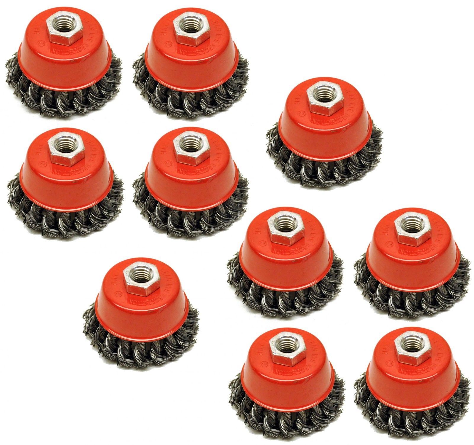 JOSILI 3-Piece Twist Knot Wire Wheel Cup Brush Set – 115mm For Angle Grinder, HSS