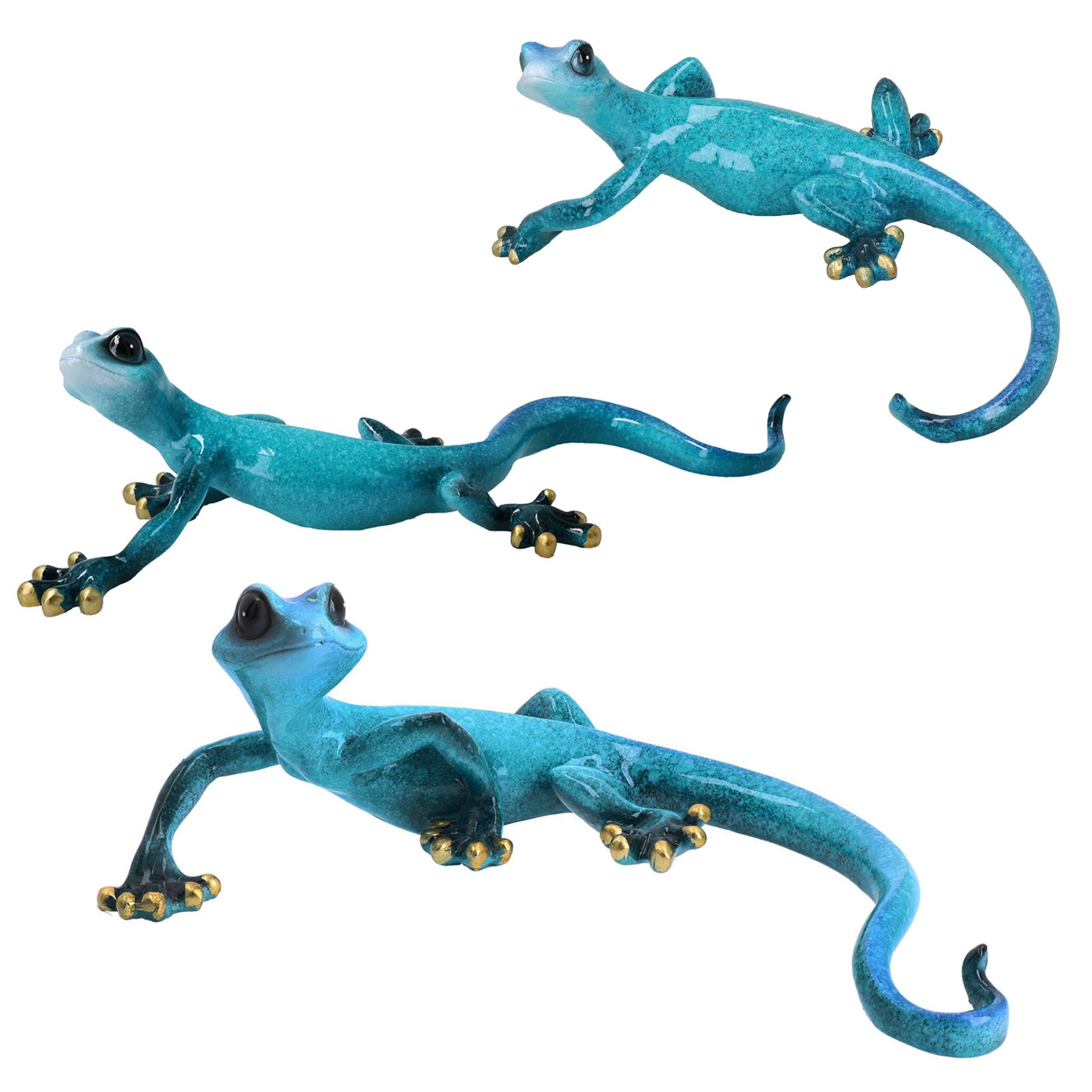 Gecko Lizard Resin Wall Shed Fence Sculpture Decor Statue Ornament House - Picture 24 of 29