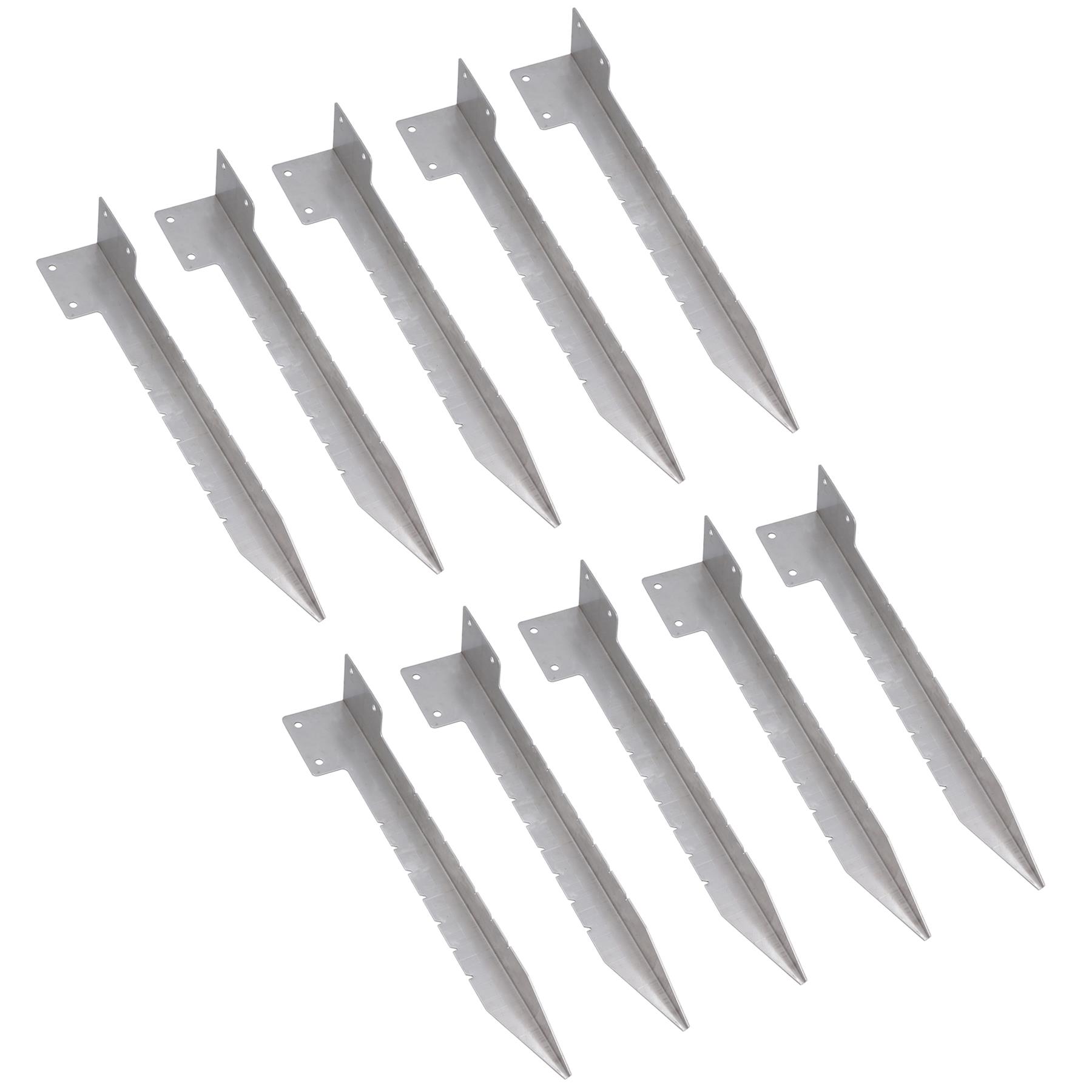 Pico de estaca de acero inoxidable con soporte de esquina individual para cama de jardín 440 mm - Imagen 43 de 51