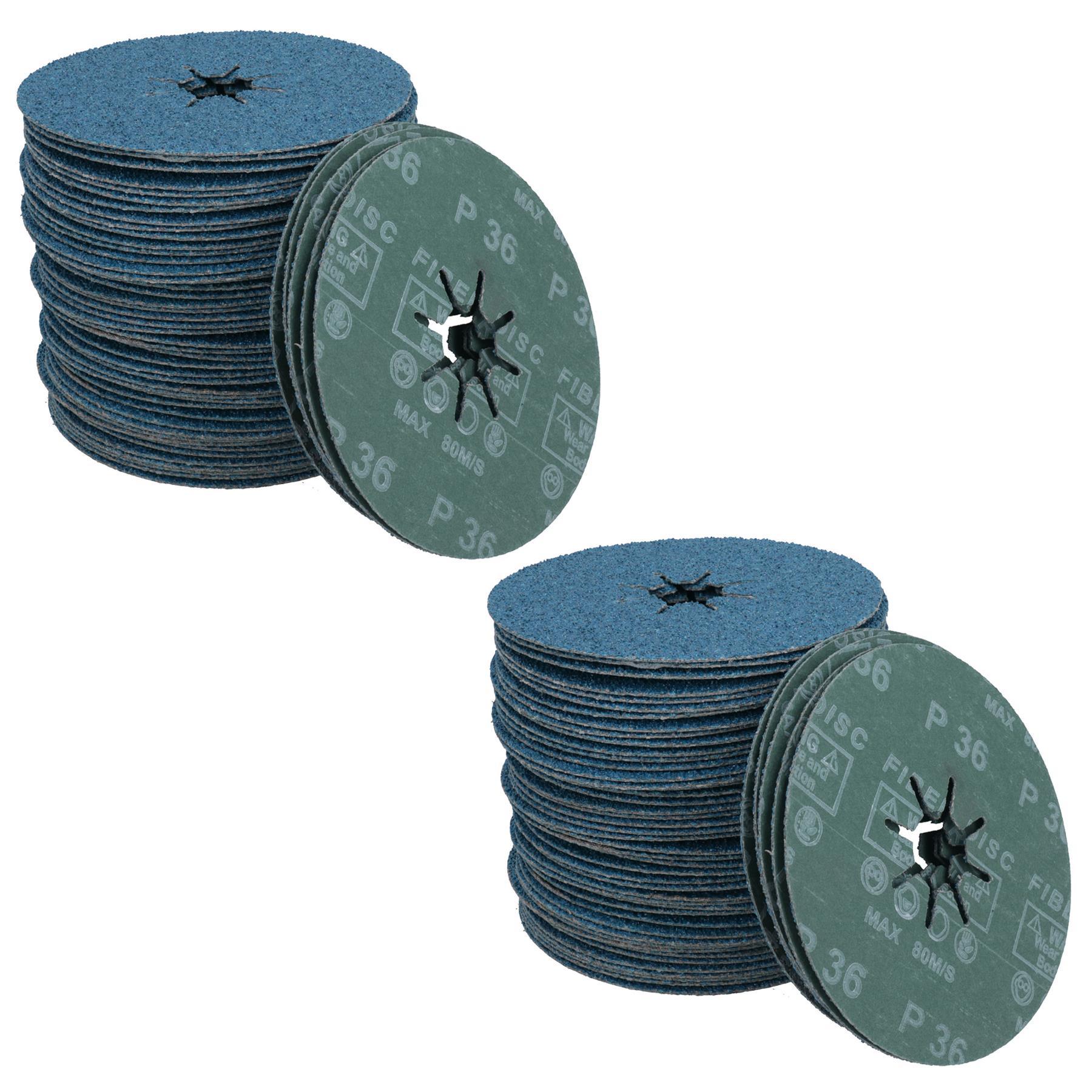 115mm 36 Grit Fibre Zirconium Oxide Abrasive Discs Sanding Grinding Removal - Picture 8 of 21