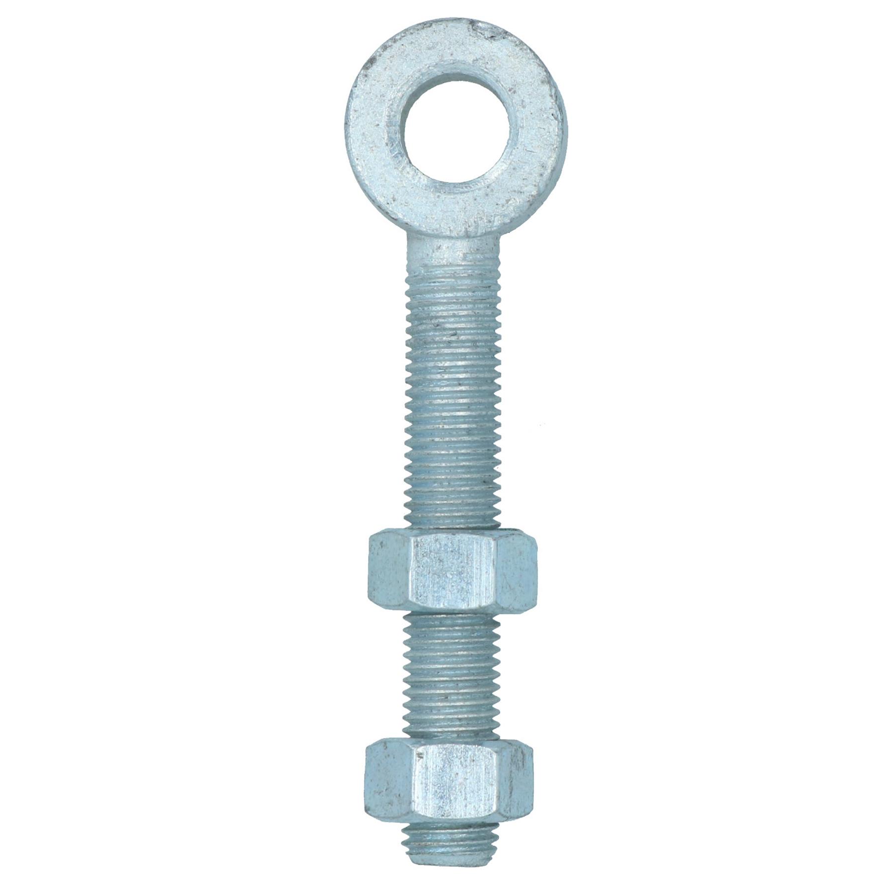 Swing Gate Long Eye Bolts Hinge + Nuts Adjustable Zinc Plated 12mm – 24mm - Picture 15 of 66