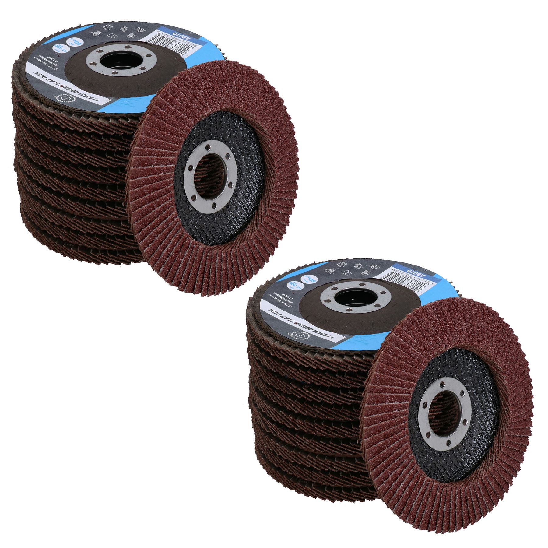 40 Grit Coarse Flap Sanding Grinding Discs For 4.5” (115mm) Angle Grinders - Picture 5 of 8