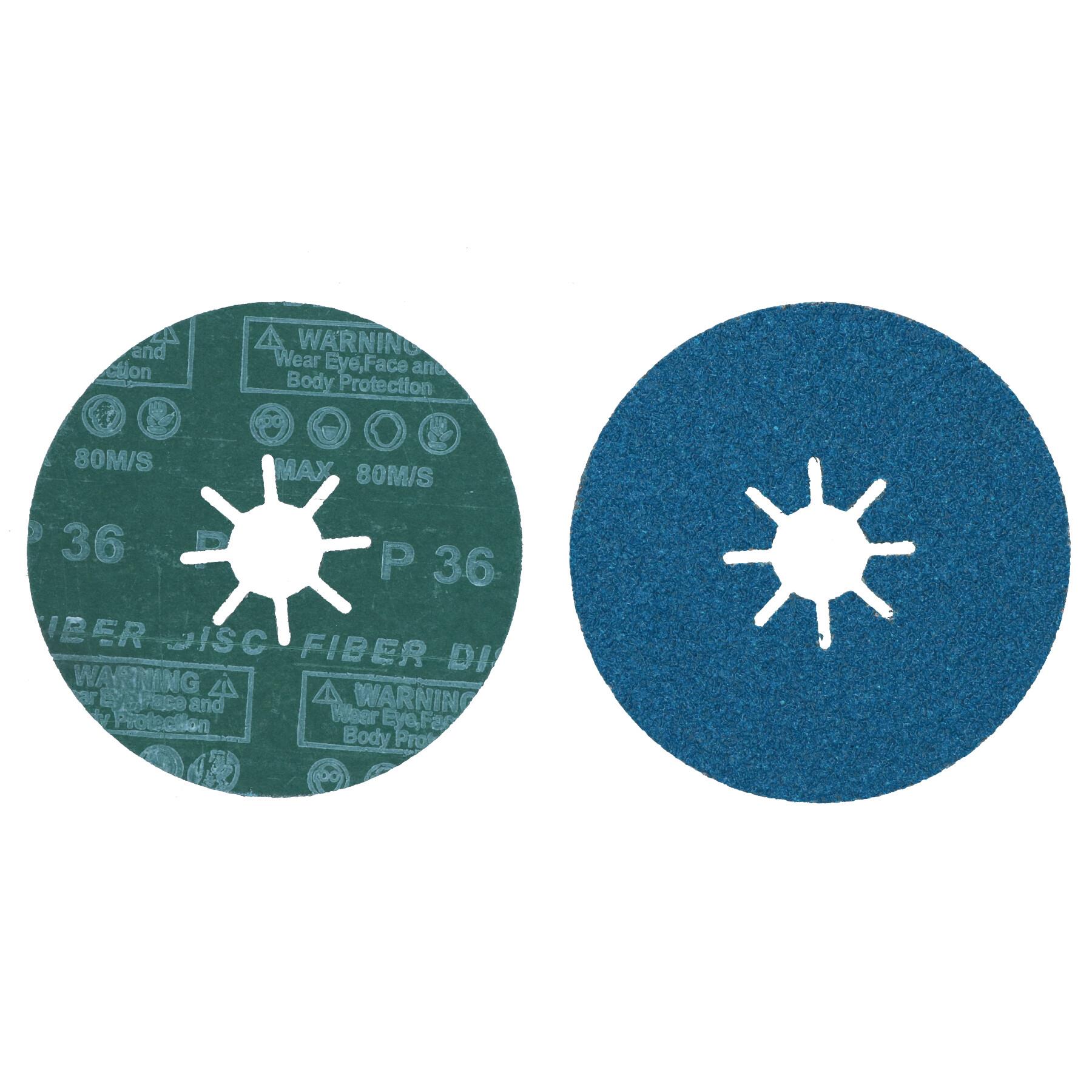 115mm 36 Grit Fibre Zirconium Oxide Abrasive Discs Sanding Grinding Removal - Picture 5 of 21