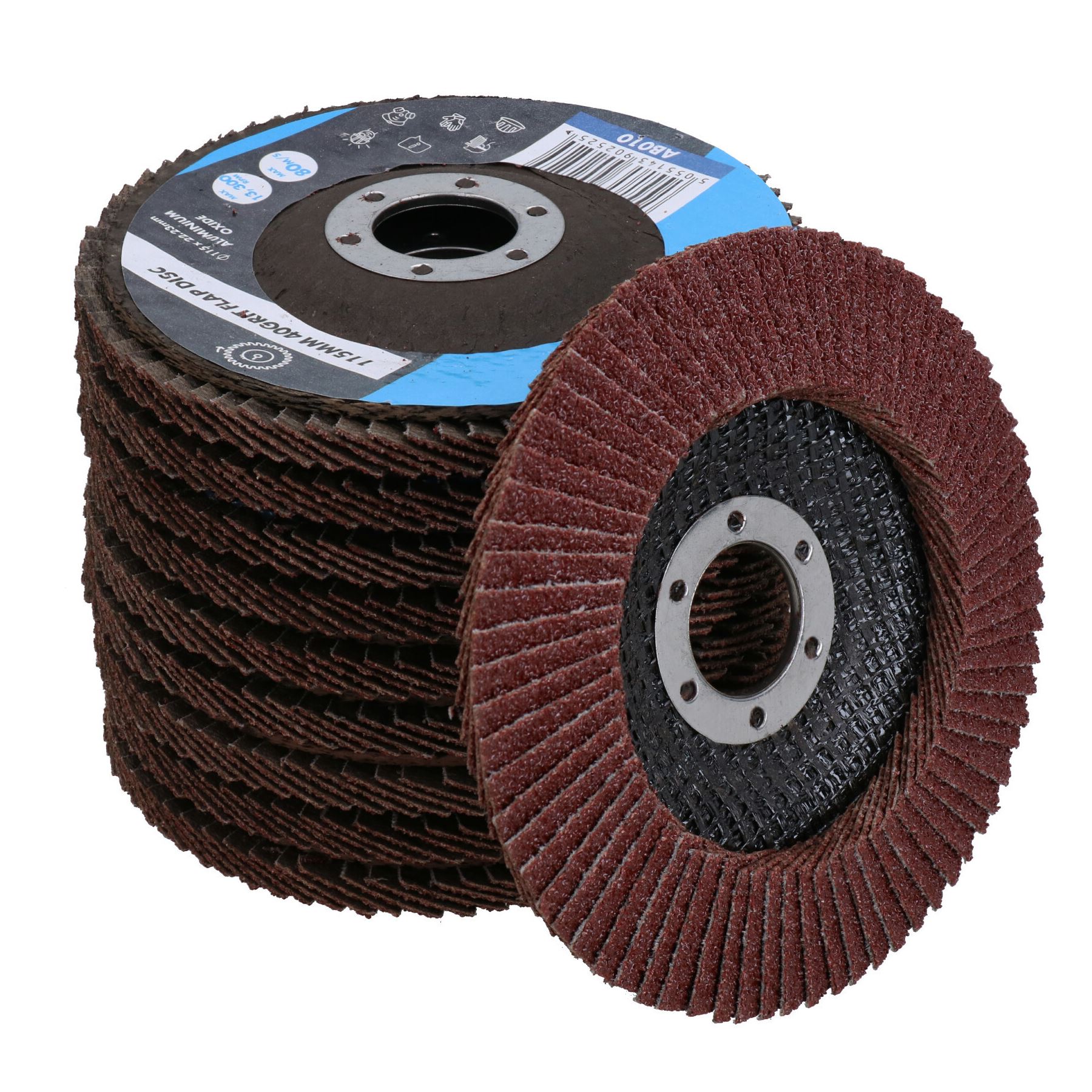 40 Grit Coarse Flap Sanding Grinding Discs For 4.5” (115mm) Angle Grinders - Picture 2 of 8