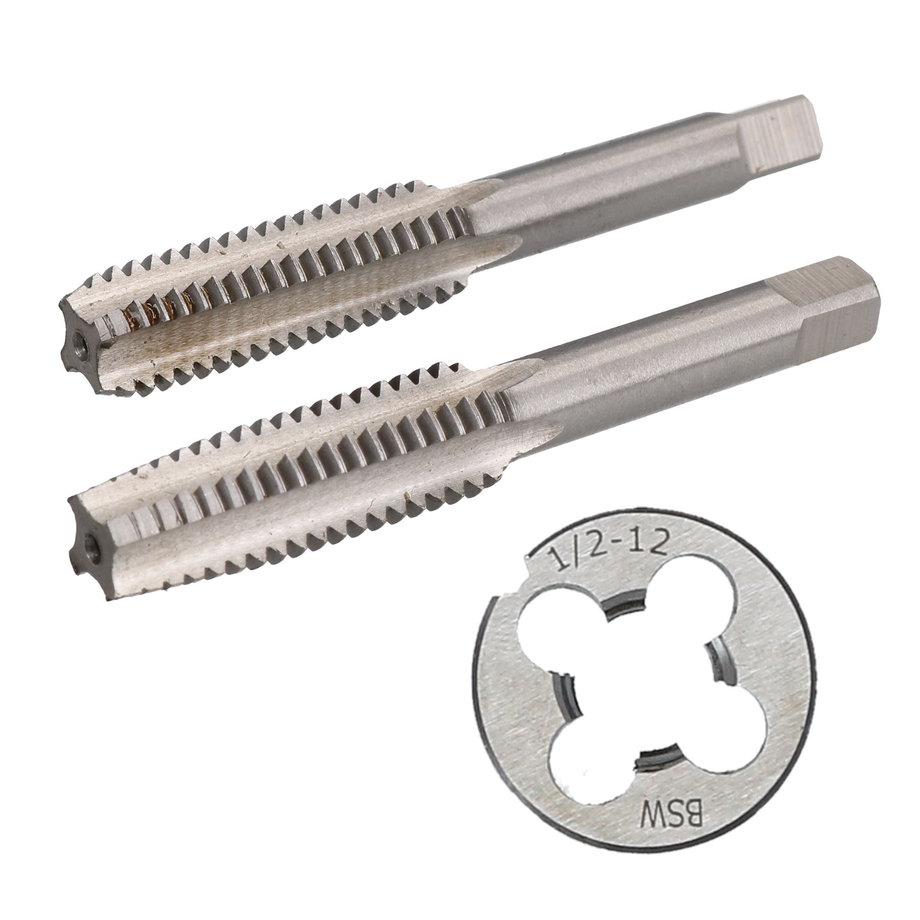 1/8"" - 1/2"" BSW Tap & Die Whitworth Tungsteno Steel Taper Tap y Die 25 mm - Imagen 8 de 8
