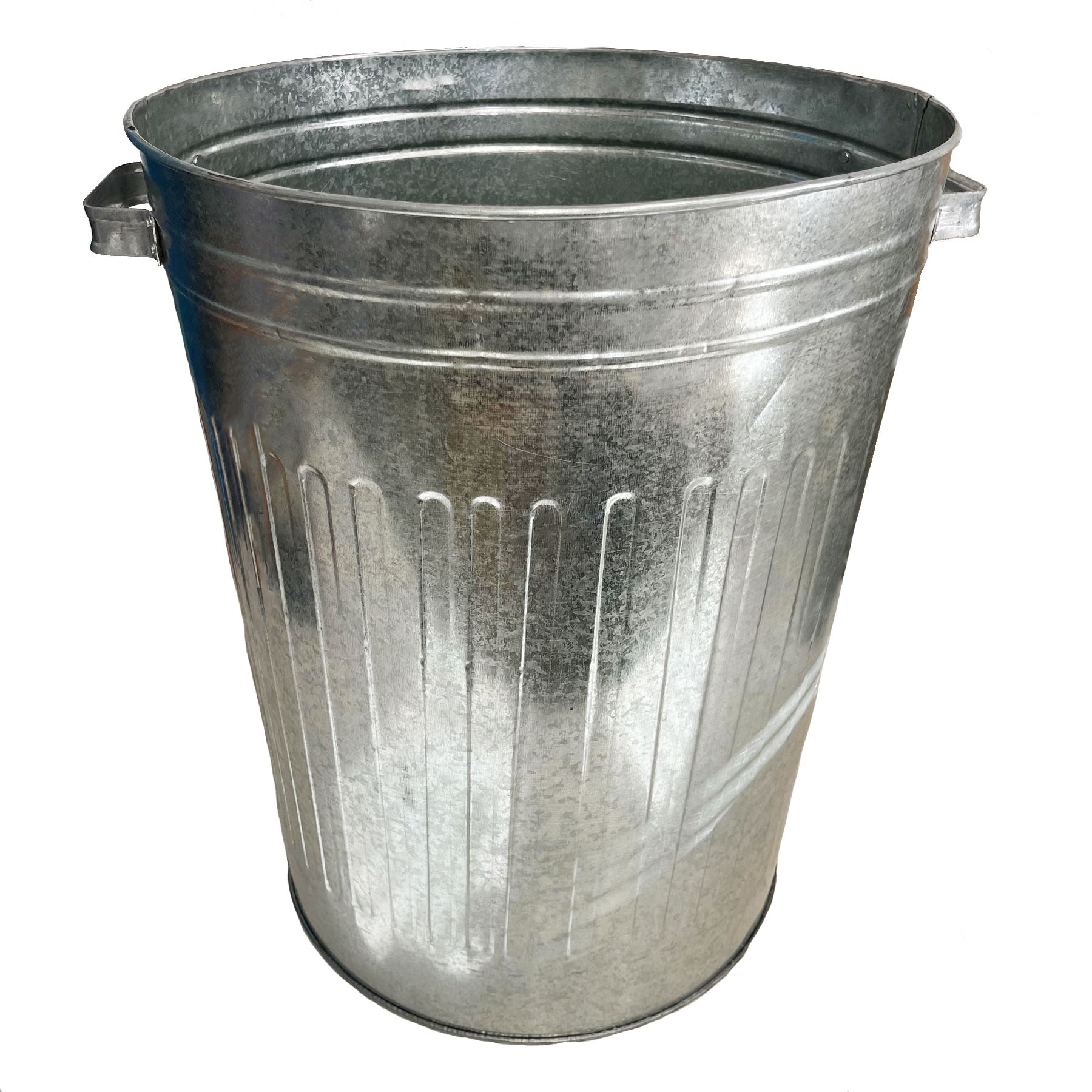 Large Metal Galvanised Bin with Lid + Handles Waste and Animal Feed Storage - Produktbild 3