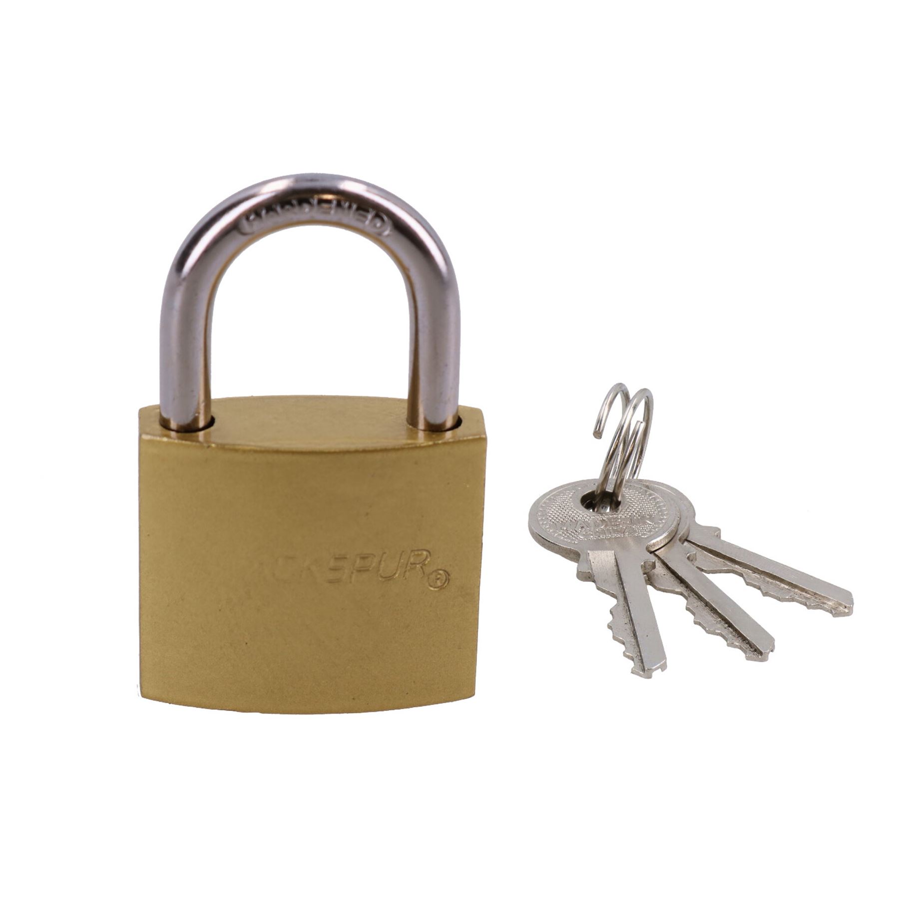 Heavy Duty 38mm Iron Brass Coated Padlock Security Lock Secure 3 Keys - Picture 2 of 12