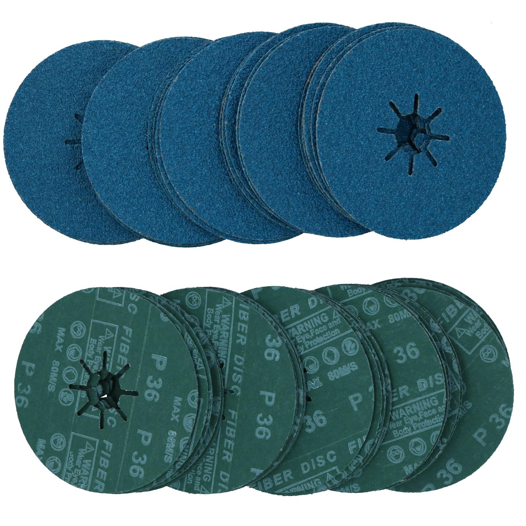 115mm 36 Grit Fibre Zirconium Oxide Abrasive Discs Sanding Grinding Removal - Picture 18 of 21