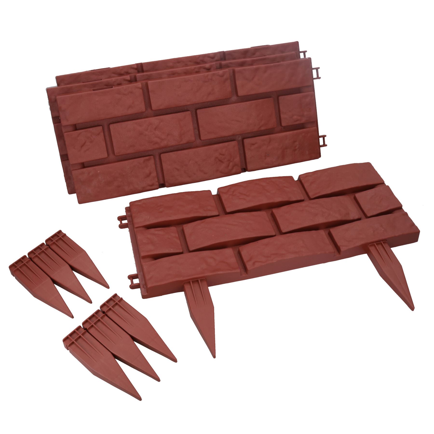 Brick Terracotta Effect Garden Lawn Edging Border Bordering Separator Plastic - Picture 19 of 31