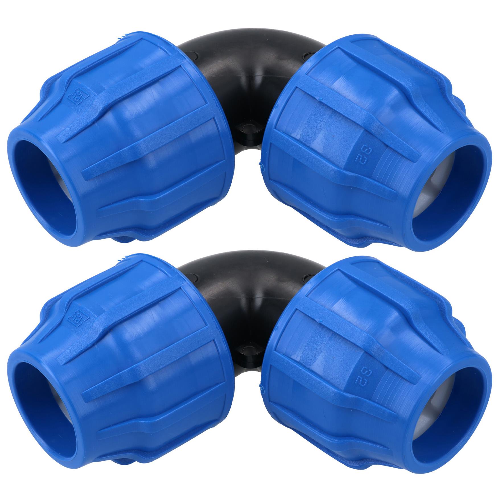 32 x 32mm MDPE Elbow 90 Degree Compression Coupling Fitting Connector - Picture 8 of 25
