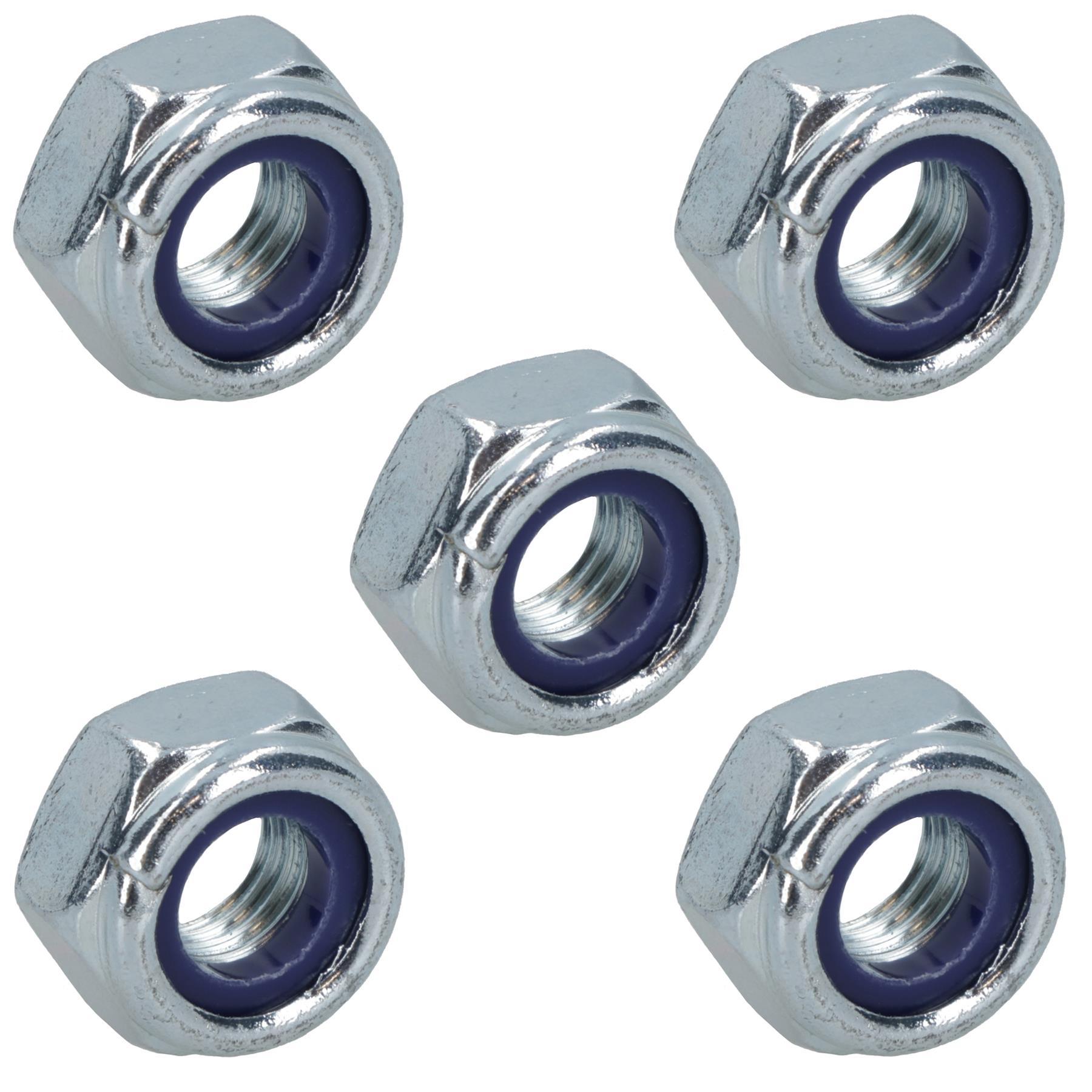 Sujetador de tuercas Nyloc M8 x 1,25 mm tuercas métricas hexagonales grado 8 galvanizado - Imagen 2 de 36