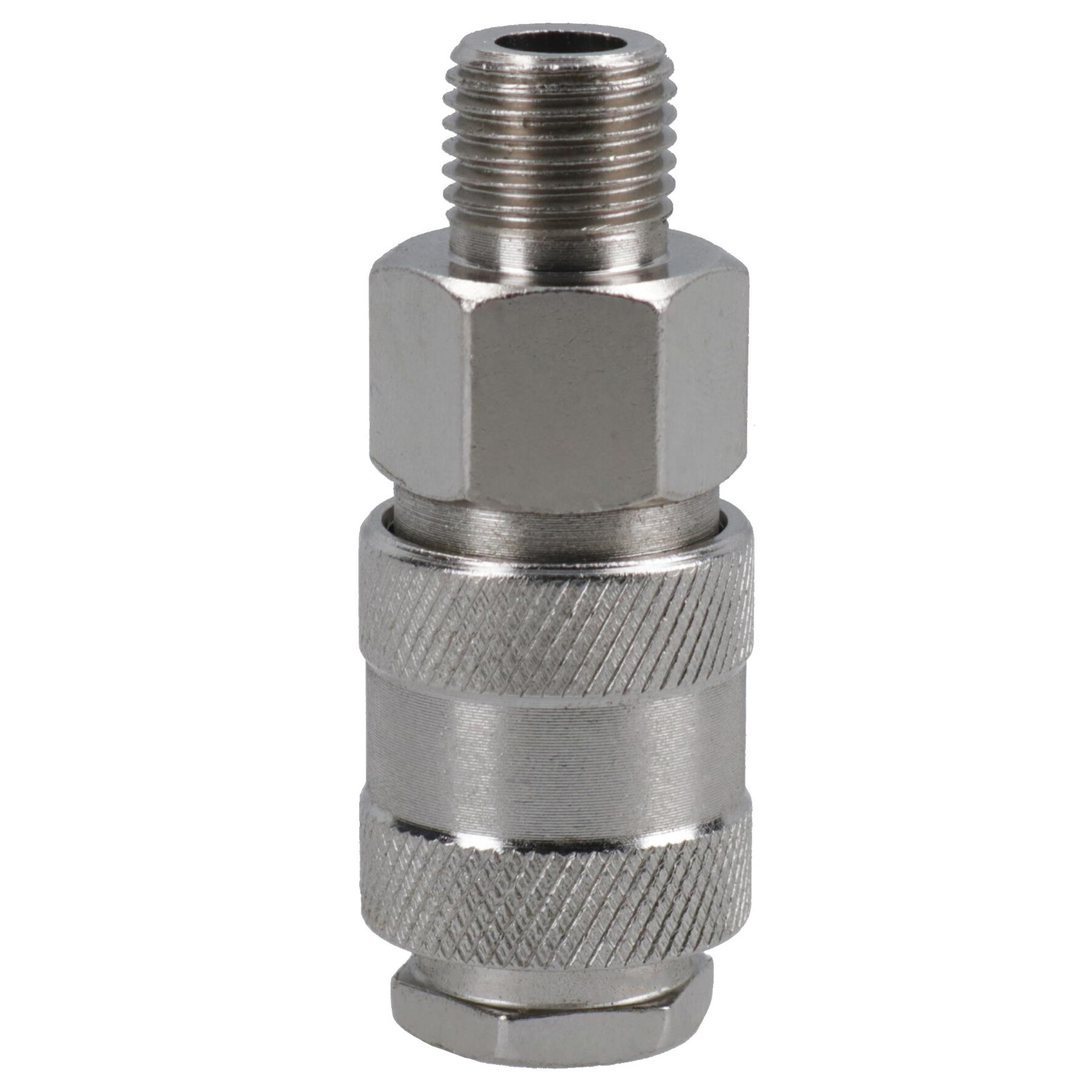 Connettore accoppiatore tubo sgancio rapido Euro Air Line 1/4 BSP filetto maschio - Foto 3 di 36