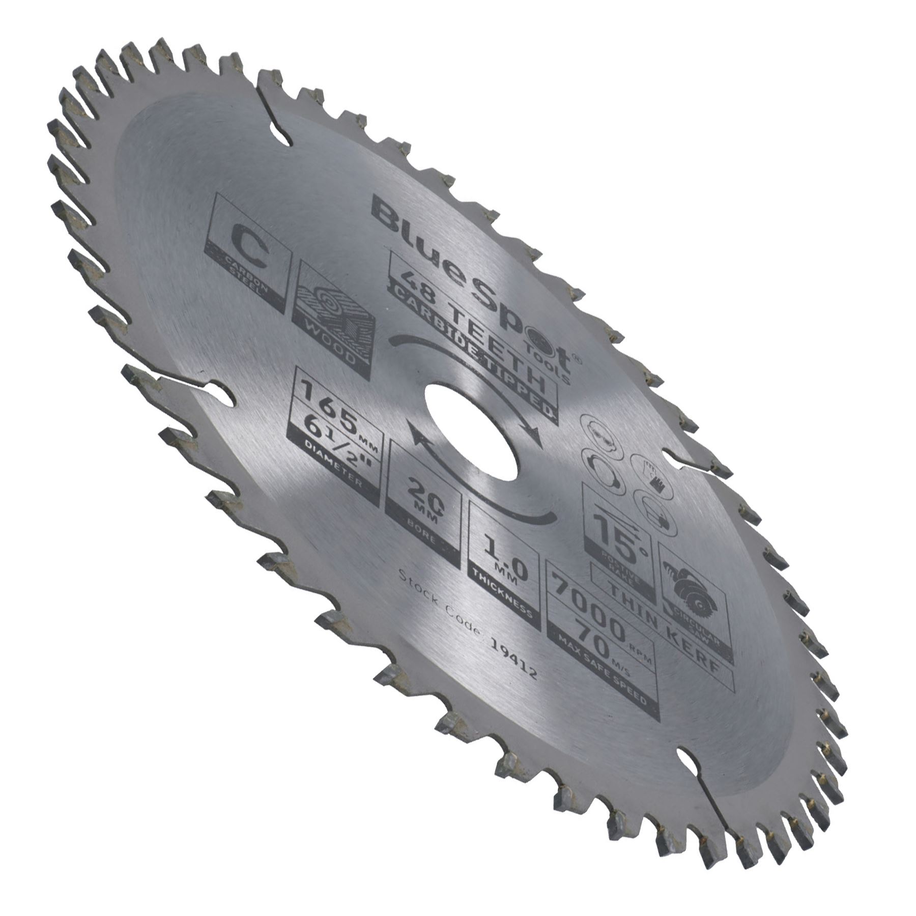 Hoja de sierra circular 165 mm x 16 / 20 mm 48 dientes TCT disco de corte madera - Imagen 12 de 25