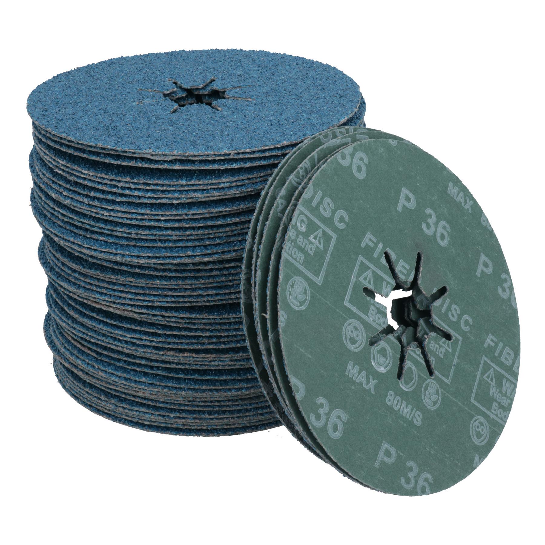 115mm 36 Grit Fibre Zirconium Oxide Abrasive Discs Sanding Grinding Removal - Picture 21 of 21