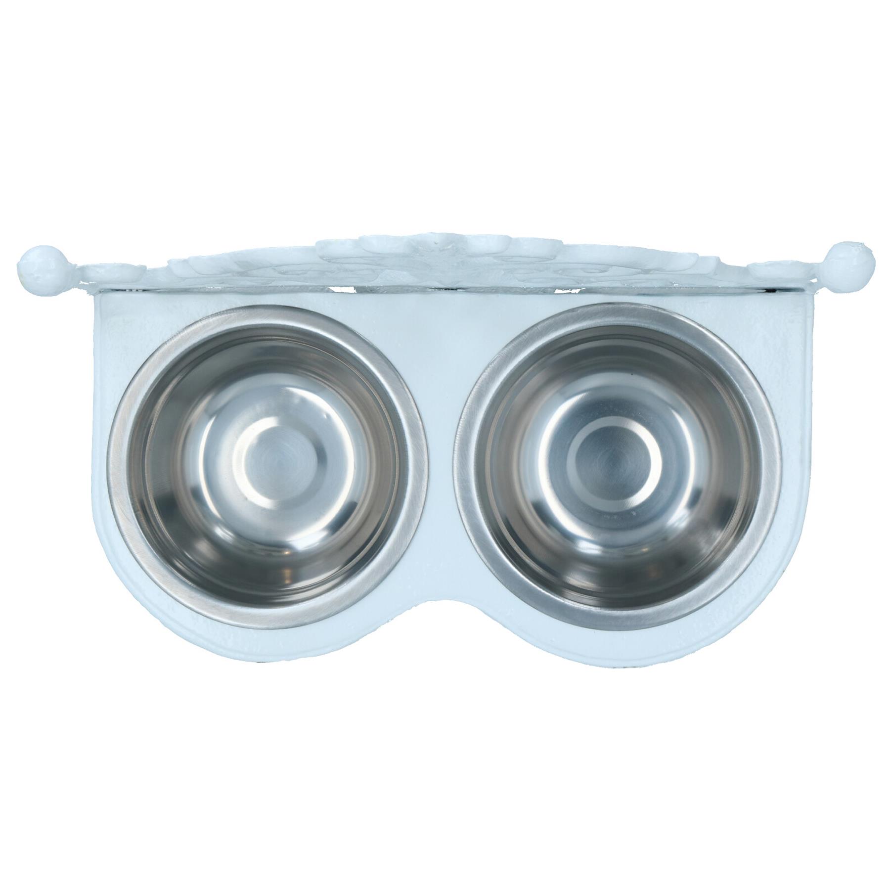 Dog Puppy Cat Feeding Food Bowls Dishes Stainless Steel / Cast Iron Stand - Bild 19 von 19