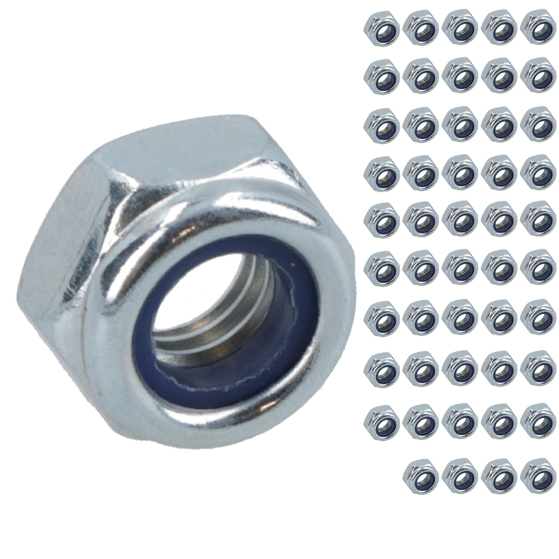 Sujetador de tuercas Nyloc M5 x 0,8 mm tuercas métricas hexagonales grado 8 galvanizado - Imagen 23 de 36