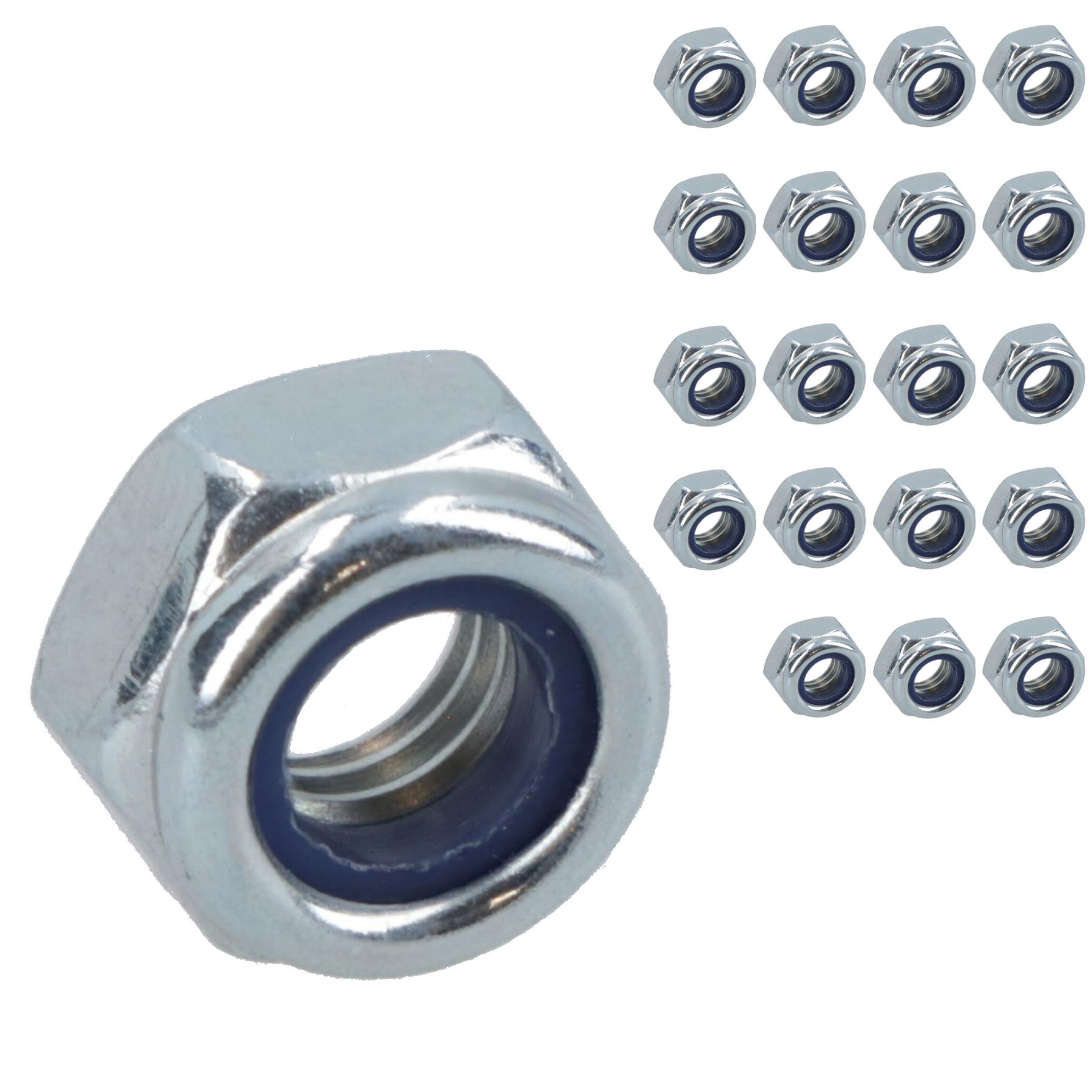 Sujetador de tuercas Nyloc M5 x 0,8 mm tuercas métricas hexagonales grado 8 galvanizado - Imagen 16 de 36