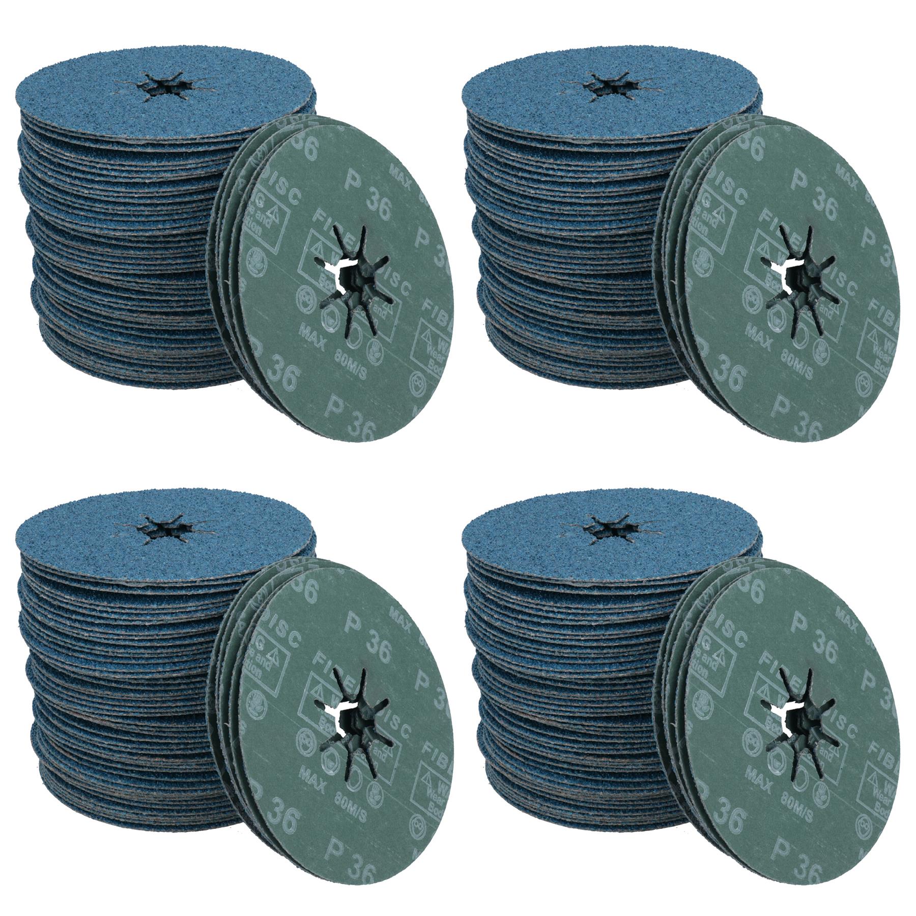 115mm 36 Grit Fibre Zirconium Oxide Abrasive Discs Sanding Grinding Removal - Picture 15 of 21