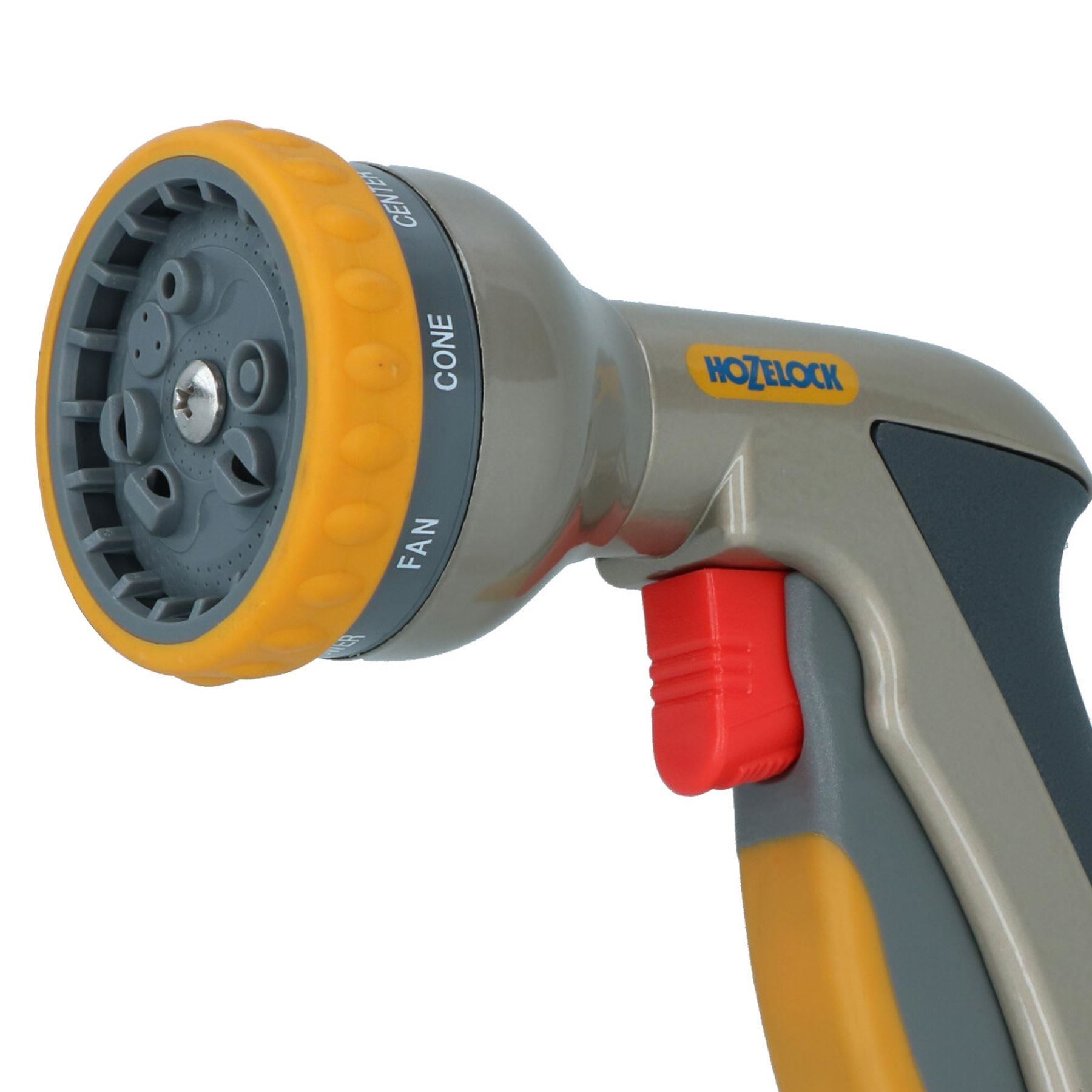Hozelock Multi Plus Spray Gun Water Nozzle Hose Pipe 8 Function Metal Cleaning - Picture 20 of 21
