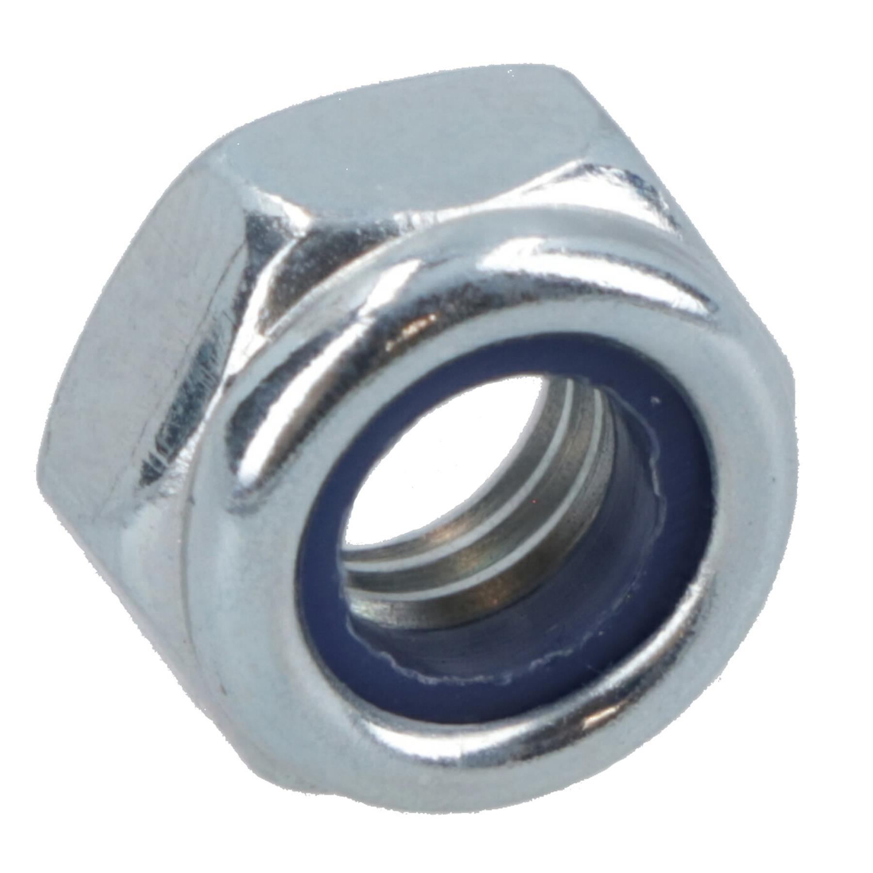 Sujetador de tuercas Nyloc M5 x 0,8 mm tuercas métricas hexagonales grado 8 galvanizado - Imagen 26 de 36