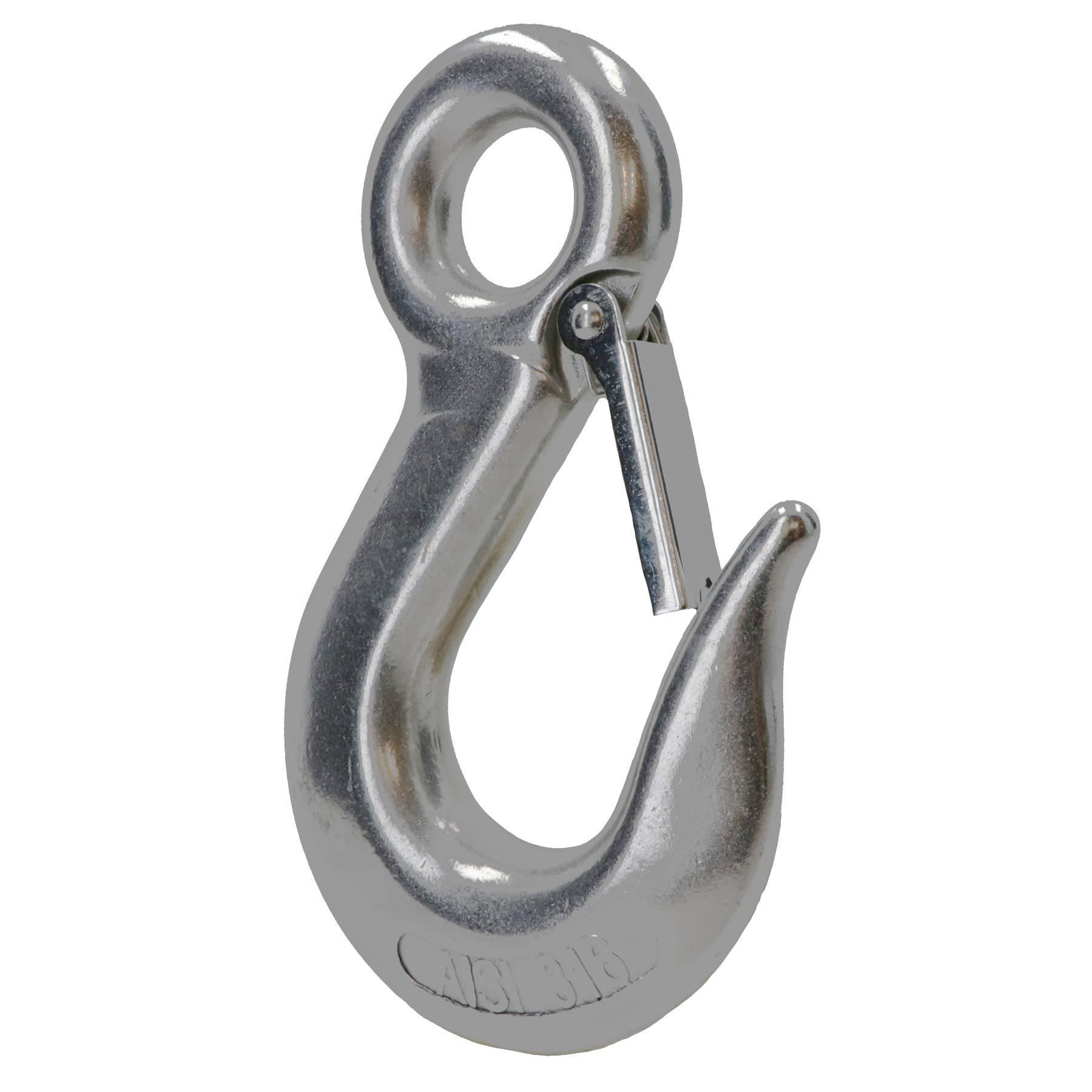 Gancho deslizante ojo de elevación con pestillo de seguridad acero inoxidable 316 para cadena de 5/16 pulgadas - Imagen 16 de 20