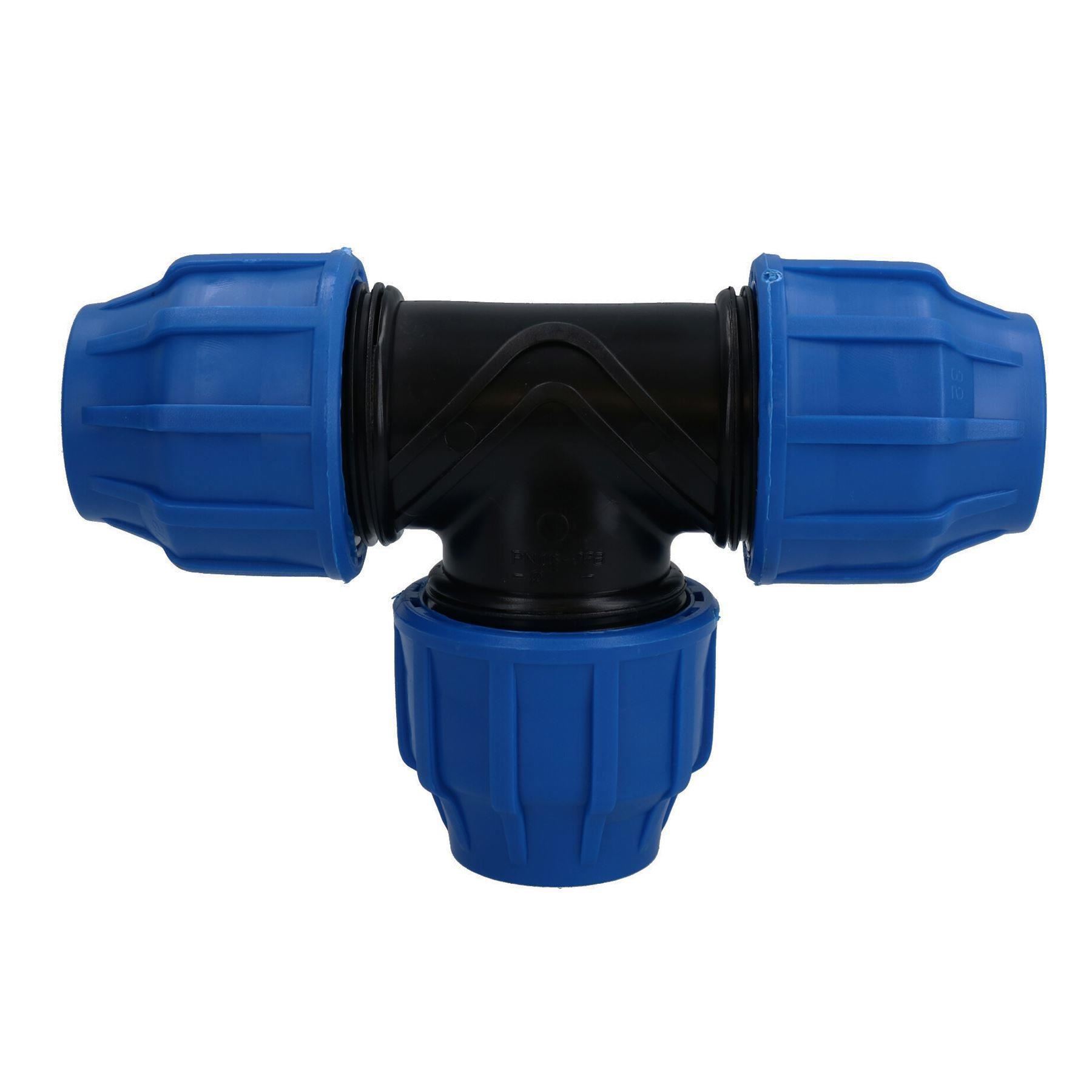 MDPE Water Pipe Connector Tee T Piece Connector Fitting 25mm x 25mm x 25mm - Picture 18 of 19