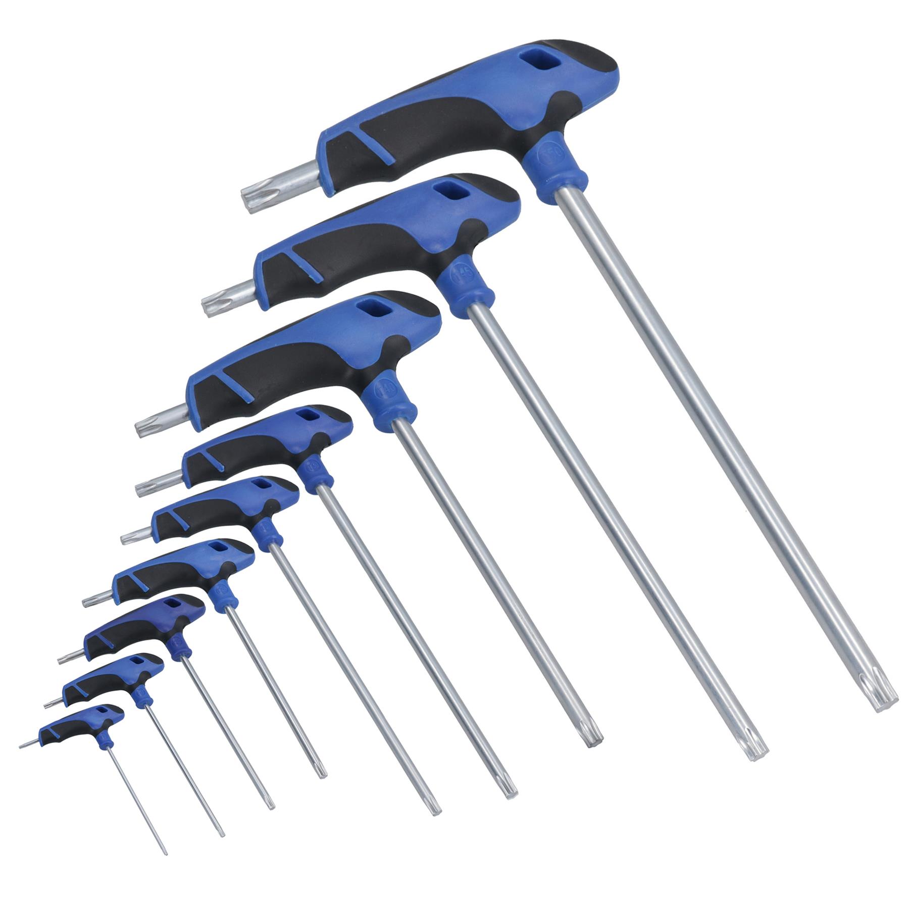 T10 - T50 Torx Star T Handle Wrench T Bar Short + Long High Torque Soft Grip - Picture 2 of 11