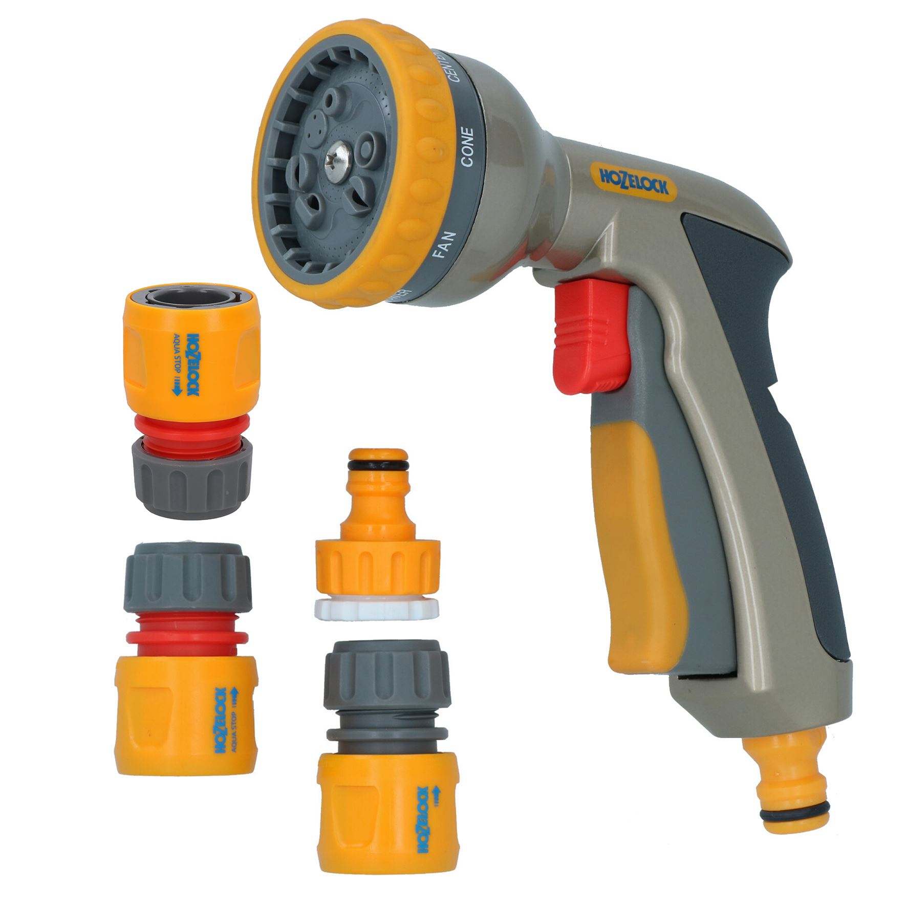 Hozelock Multi Plus Spray Gun Water Nozzle Hose Pipe 8 Function Metal Cleaning - Picture 8 of 21