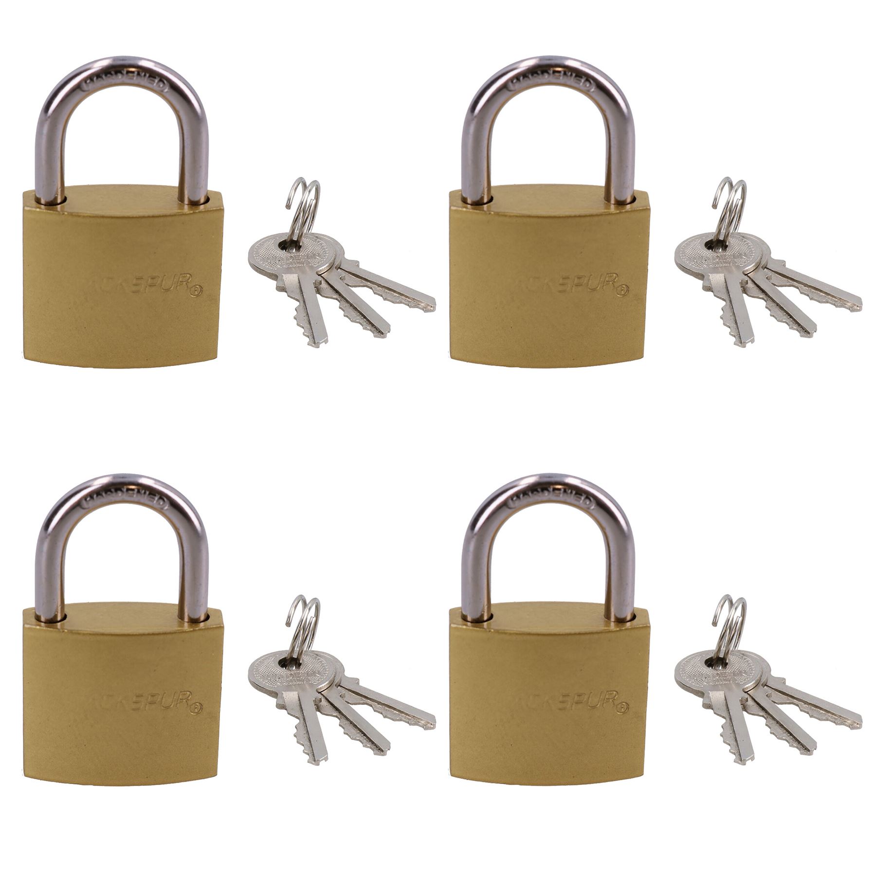 Heavy Duty 38mm Iron Brass Coated Padlock Security Lock Secure 3 Keys - Picture 7 of 12