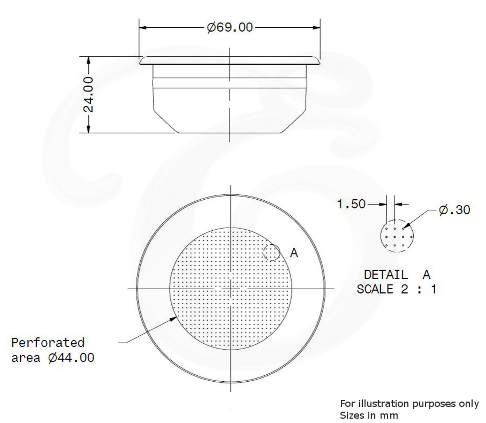 WEGA 58mm 14g Double Shot Replacement Portafilter Basket Coffee