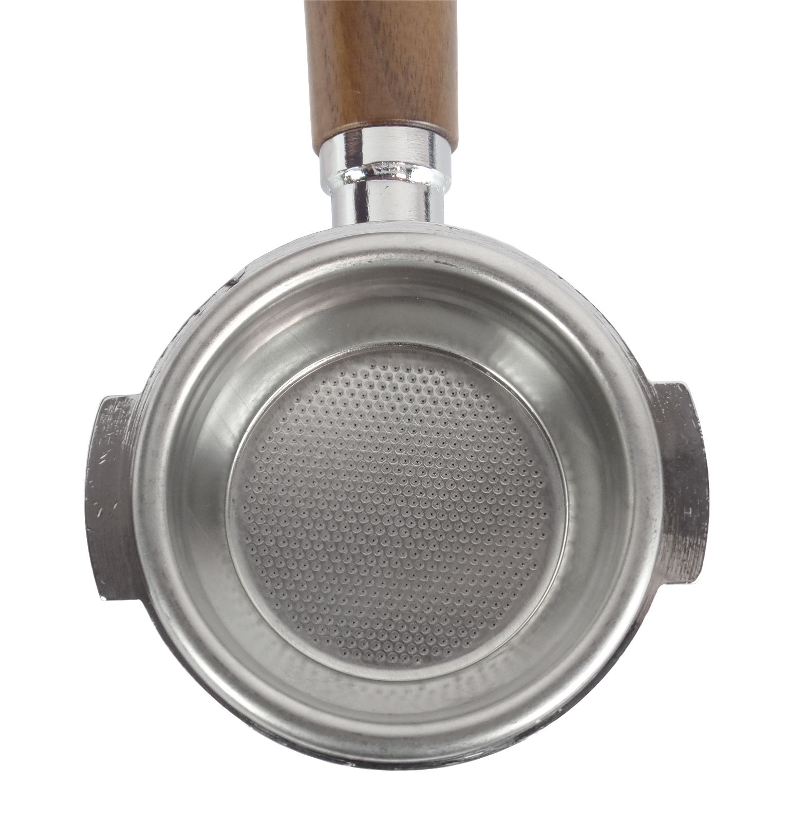 ISOMAC Portafilter Coffee Espresso Machine Walnut Handle 2 Spout, 14g