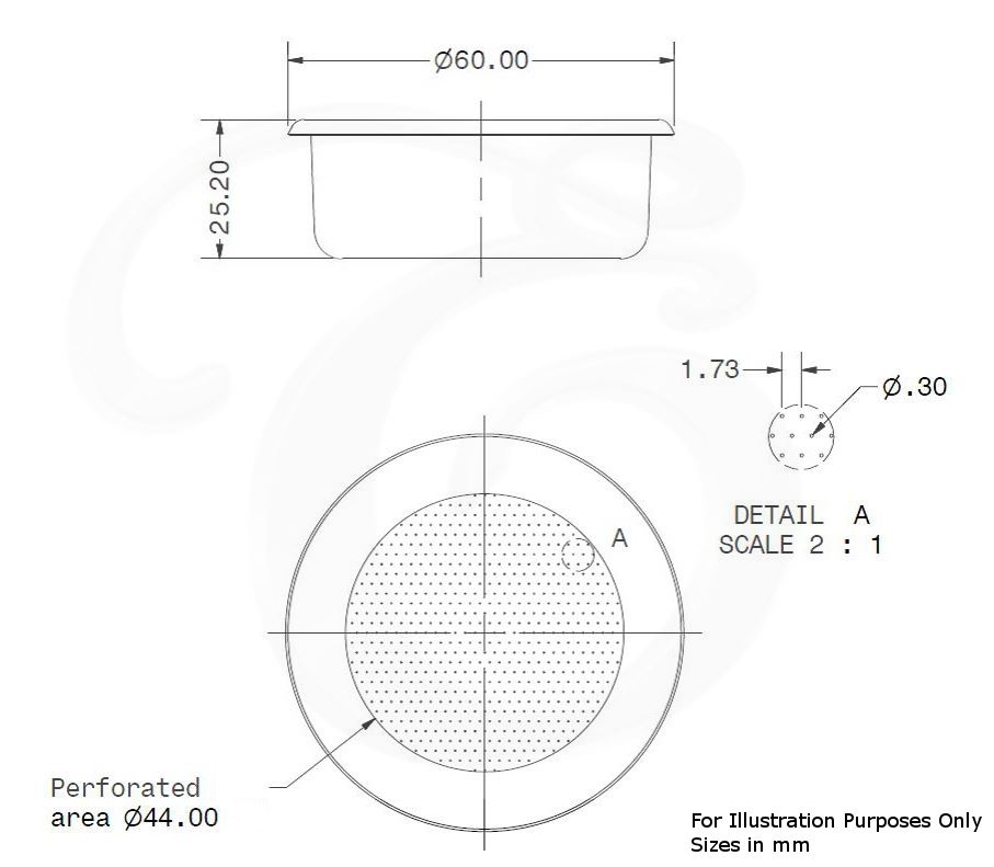 GAGGIA 51mm Double Shot 14g Replacement Portafilter Basket Espresso