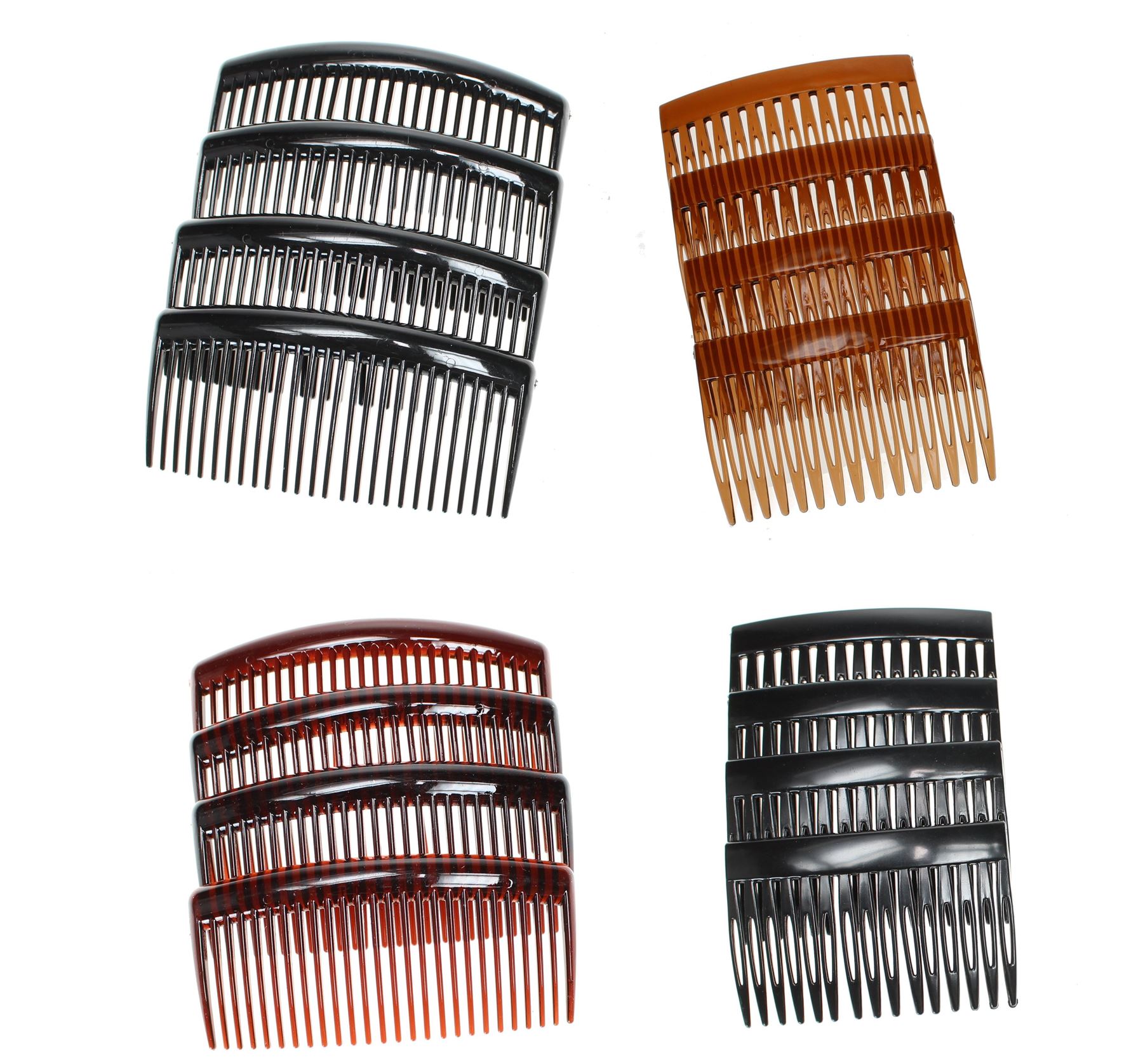 4er Set Schwarze Haarkämme 7 Cm – Seitliche Haargrips Für Dutt, Hochsteckfrisuren & Vintage-Looks, Von Glitz4Girlz
